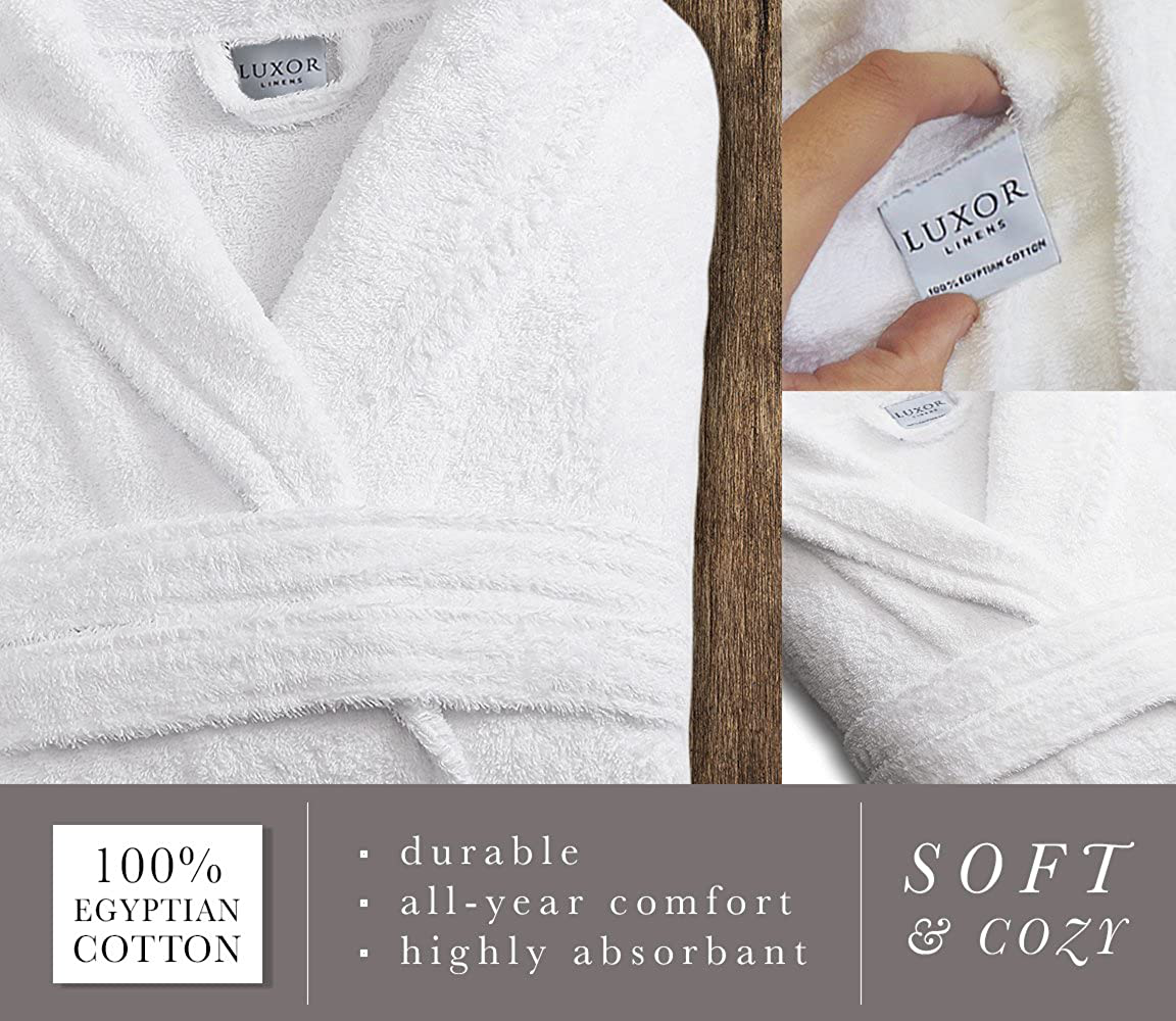 Luxor Linens Couple'S Terry Cloth Bathrobe Egyptian Cotton Unisex Luxurious Soft Plush Elegant San Marco Apparel & Accessories > Clothing > Sleepwear & Loungewear > Robes Kylie Max