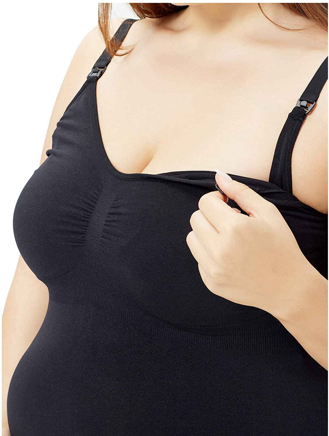 HOFISH Women'S Breast Feeding Tops,Maternity Nursing Cami with Build in Shelf Bra 3Pack Apparel & Accessories > Clothing > Activewear Kylie Max