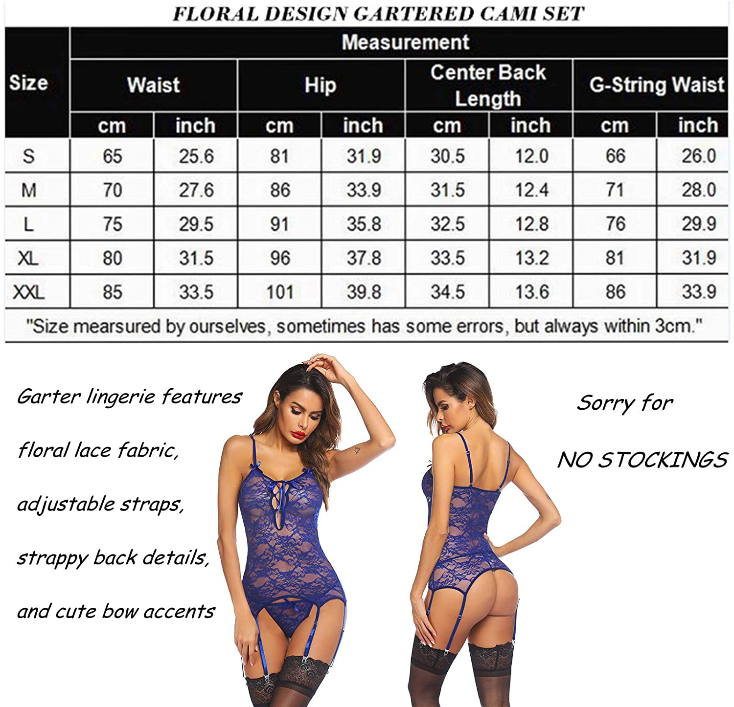 Avidlove Women Lace Bodysuit Lingerie Set Babydoll Chemise with Garter Belts Apparel & Accessories > Clothing > Underwear & Socks > Lingerie Avidlove