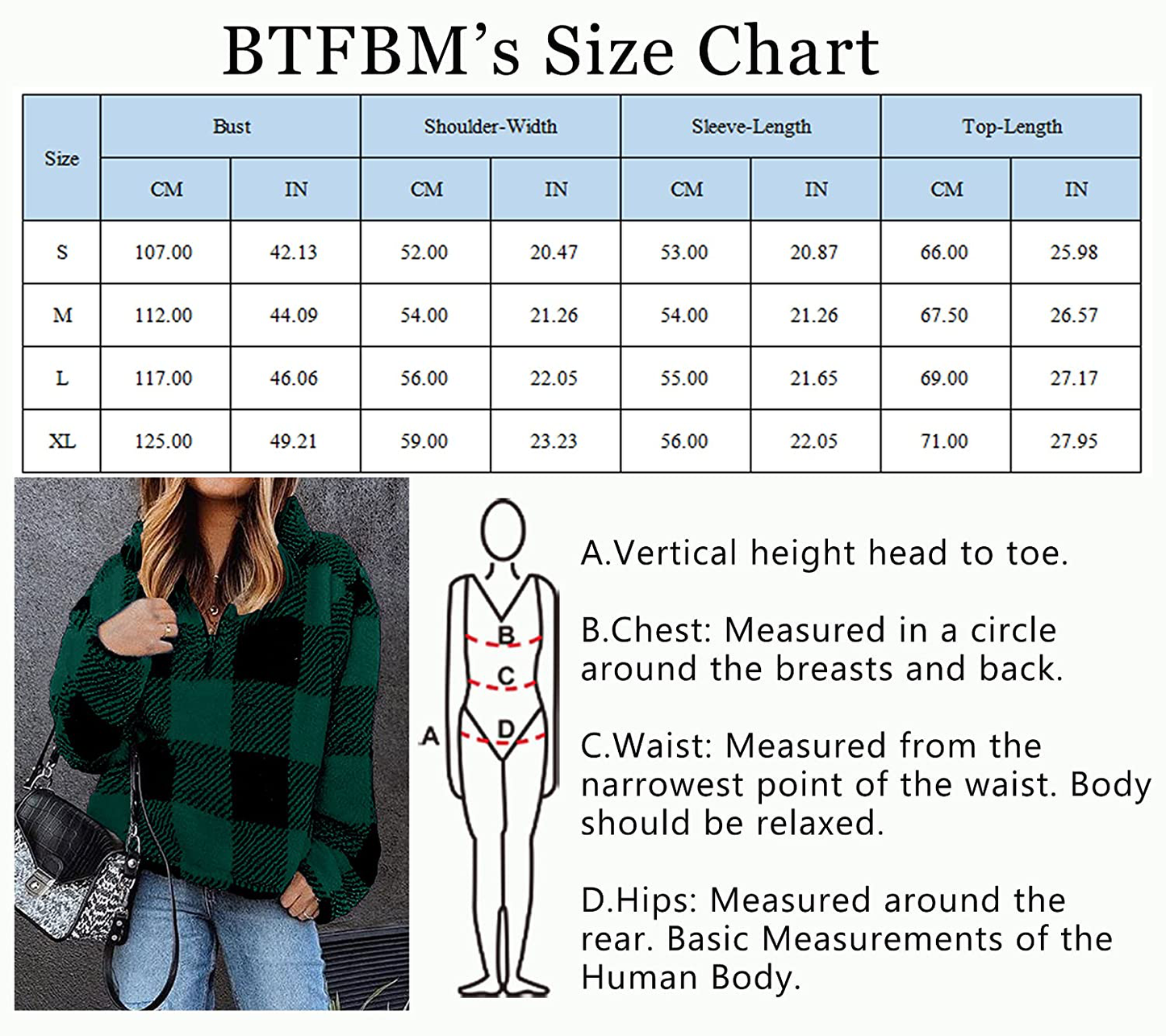 BTFBM Women Sherpa Pullover Quarter Zip Long Sleeve Fluffy Soft Fleece Jackets Sweaters Sweatshirts Hoodies Outwear Coat Apparel & Accessories > Clothing > Activewear Kylie Max