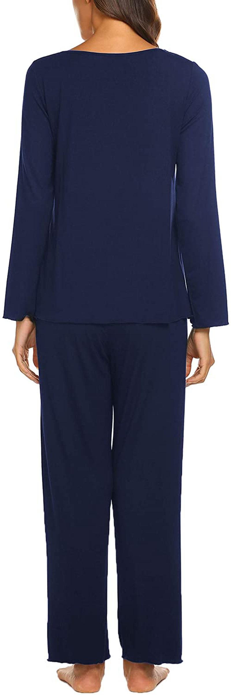 Ekouaer Women'S Pajama Set Long Sleeve Sleepwear Soft Loungewear Sets Pajamas Top and Pants Pjs S-XXL Apparel & Accessories > Clothing > Sleepwear & Loungewear Kylie Max
