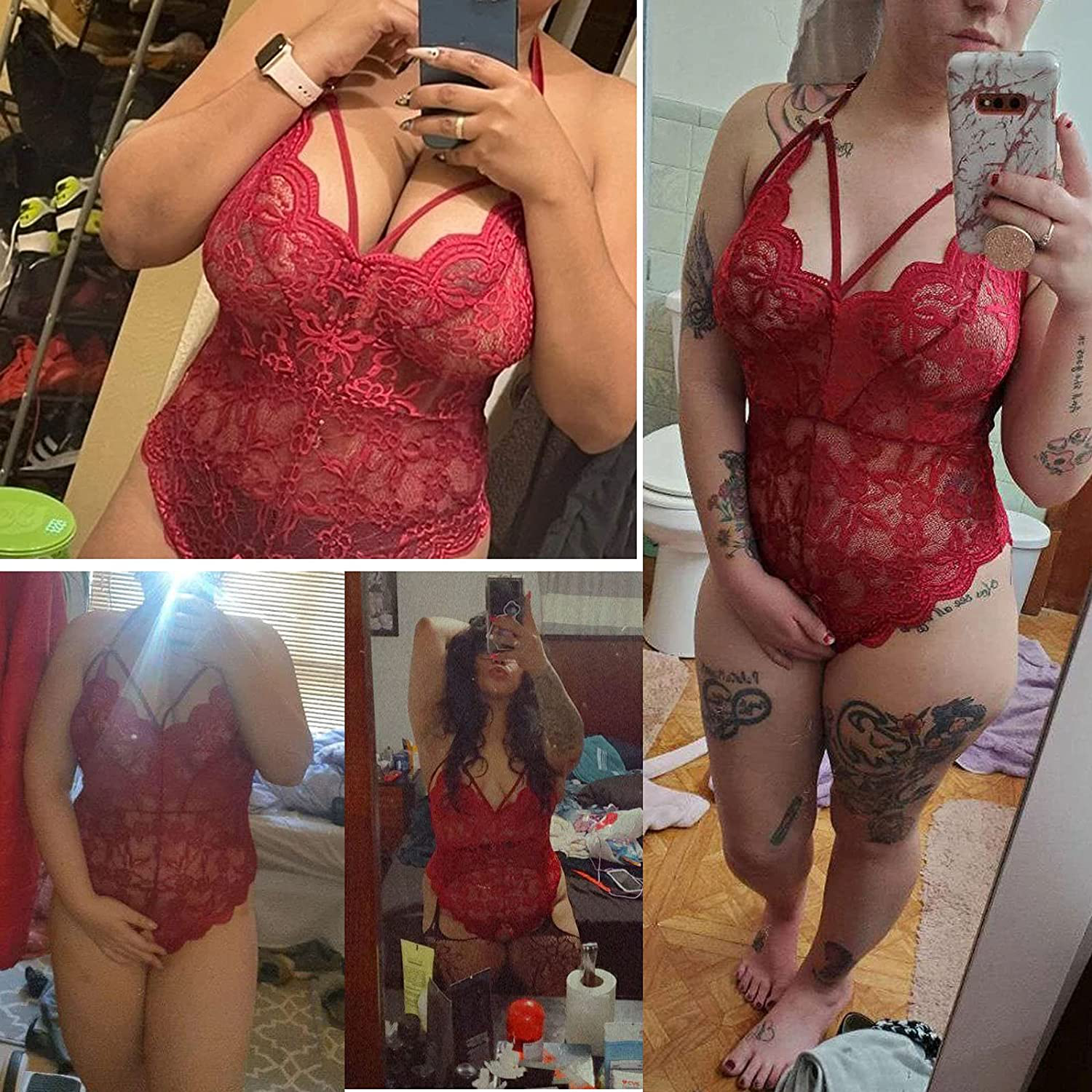 Avidlove Women Teddy Lingerie One Piece Babydoll Mini Bodysuit Apparel & Accessories > Clothing > Underwear & Socks > Lingerie Avidlove