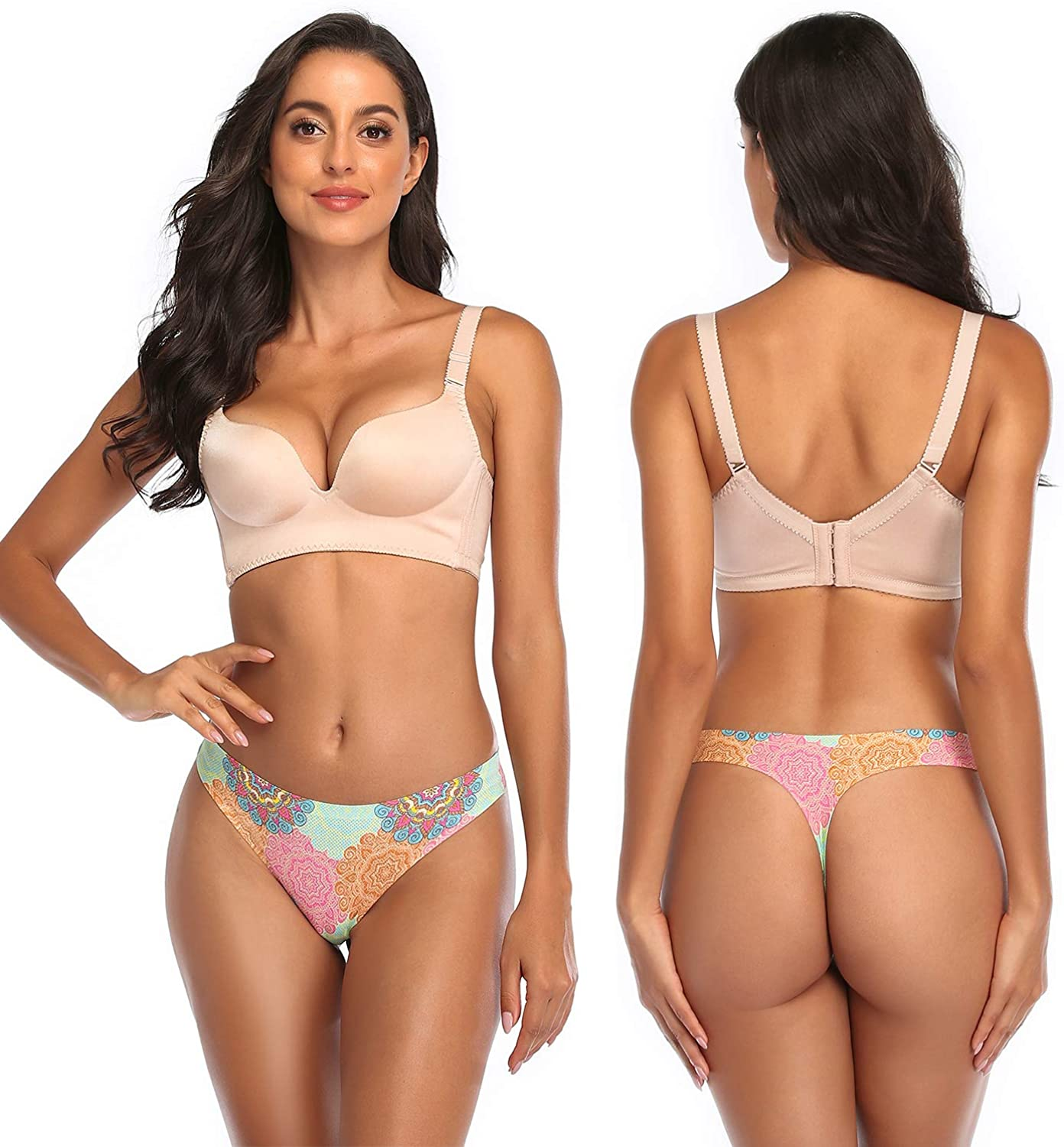 Thong Underwear for Women,No Show Breathable Cotton Womens Thongs Underwear Seamless Thongs for Women Apparel & Accessories > Clothing > Underwear & Socks > Underwear QOVOQ