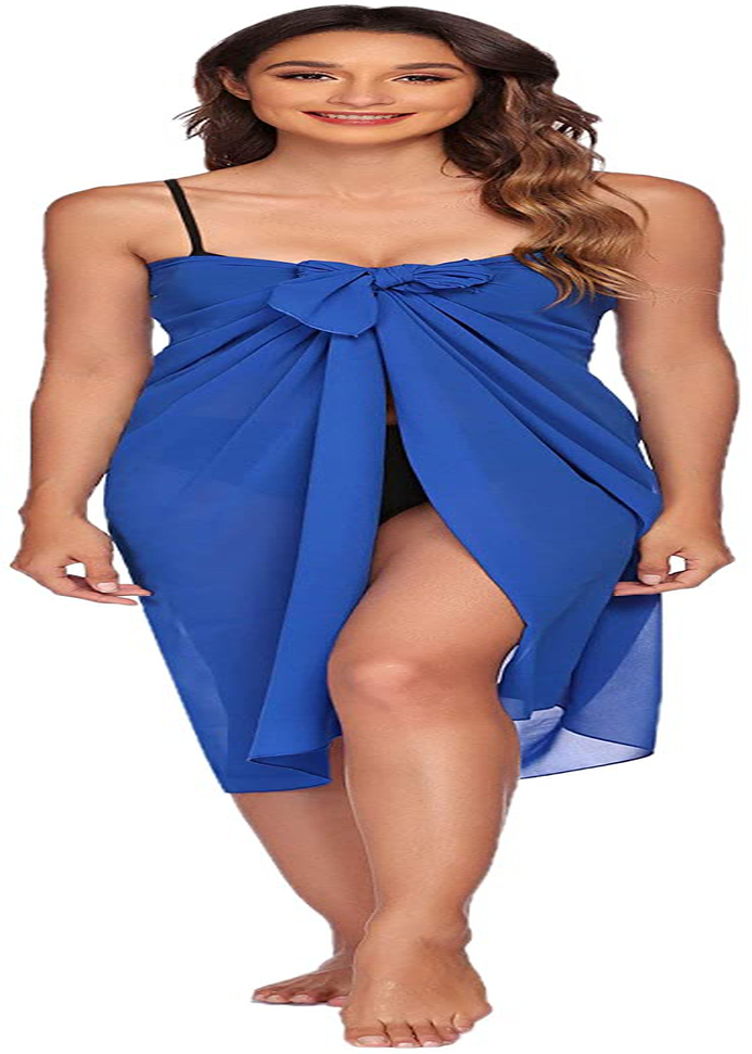 Ekouaer Sarong Swimsuit Coverup for Women Chiffon Long Beach Tie Wrap Skirt Sexy Bikini Sheer Scarf Bathing Suit Bottom Apparel & Accessories > Clothing > Swimwear Kylie Max