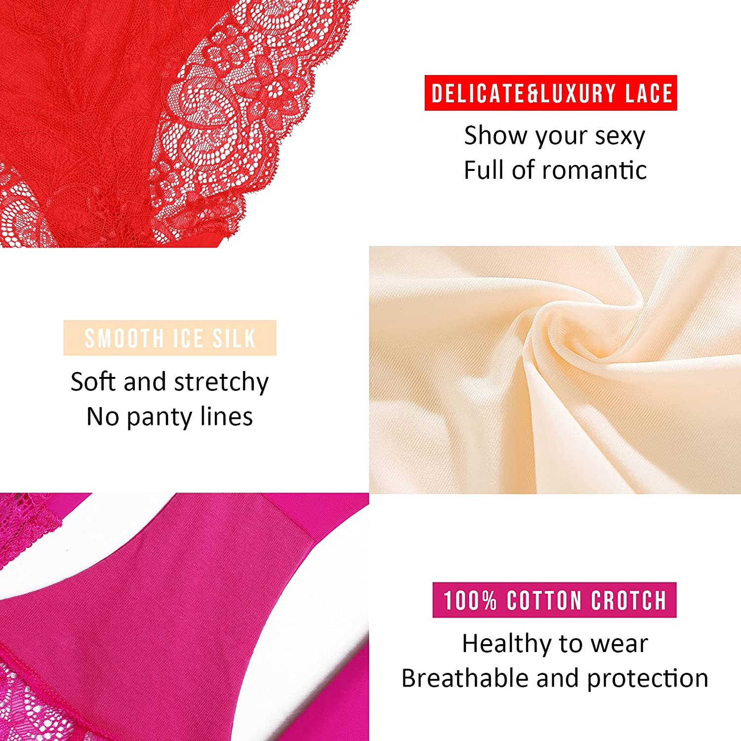 Talanes Women’S High Waisted Lace Underwear Sexy, Ladies Cheeky Lacy Panties Briefs , Soft Full Coverage Panty Multipack  Talanes