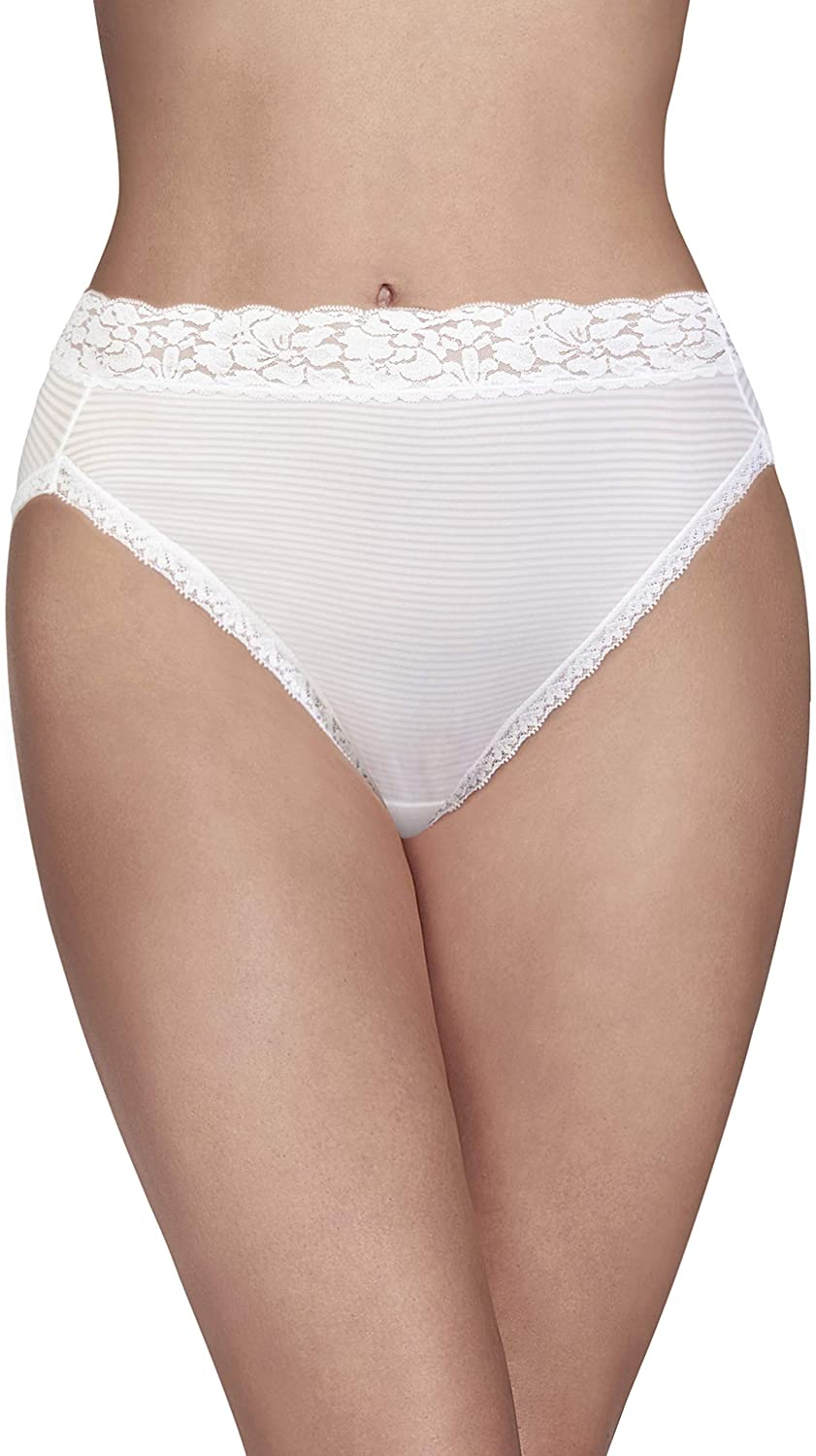 Vanity Fair Women'S Flattering Lace Panties Apparel & Accessories > Clothing > Underwear & Socks > Underwear Vanity Fair Hi Cut - White Stripe Hi Cut 8