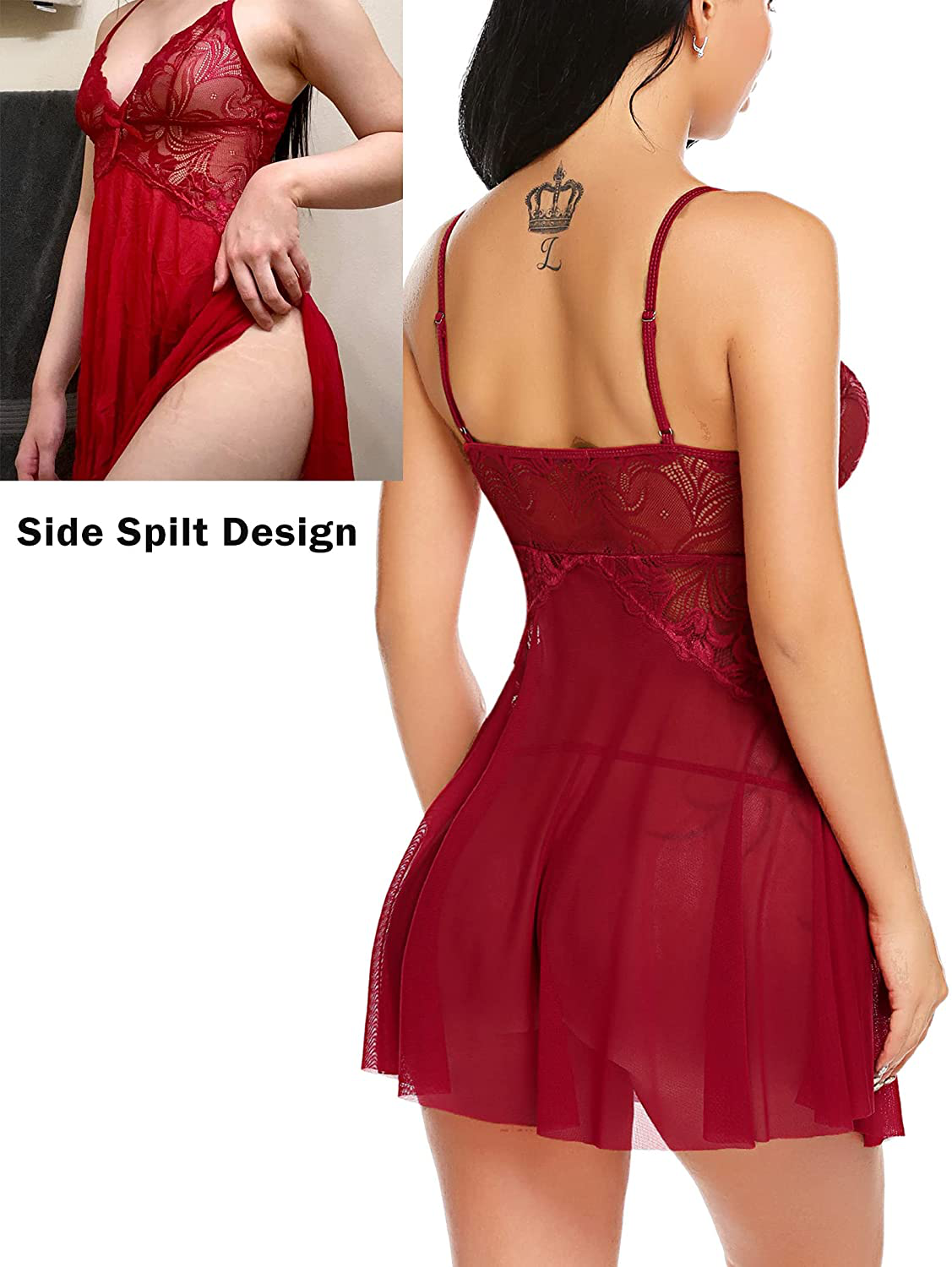 Avidlove Women Lace Lingerie Babydoll Sexy Chemise Exotic Nightgowns Bridal Nightdress Apparel & Accessories > Clothing > Underwear & Socks > Lingerie Kylie Max