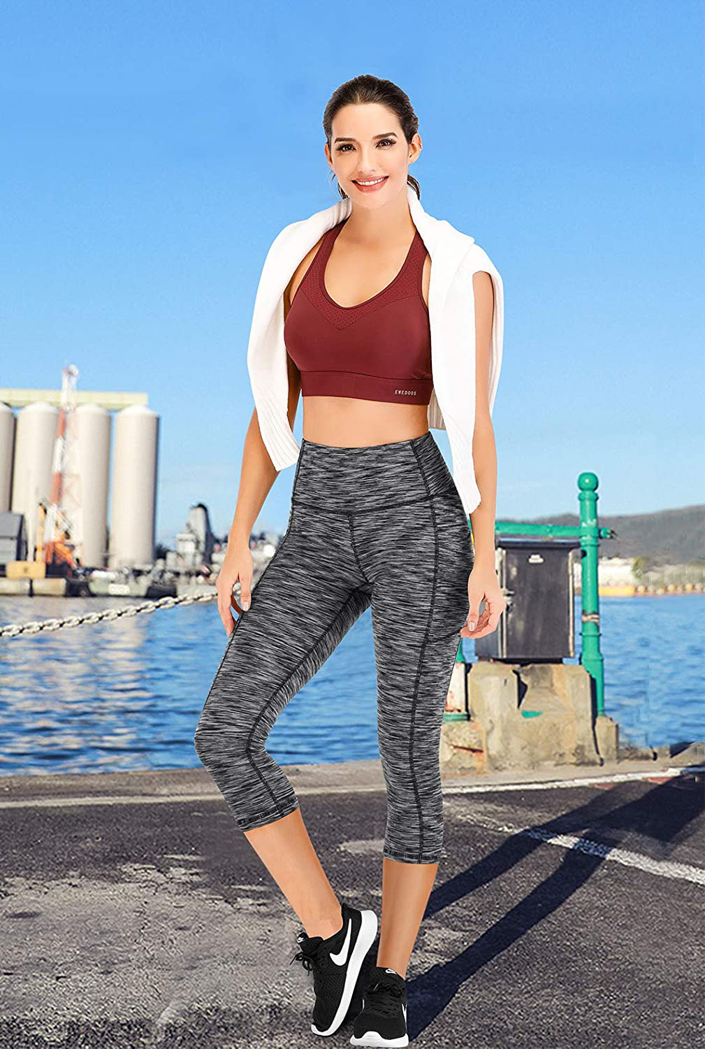 Ewedoos Women's Yoga Pants with Pockets - Leggings with Pockets, High Waist Tummy Control Non See-Through Workout Pants Apparel & Accessories > Clothing > Activewear Ewedoos