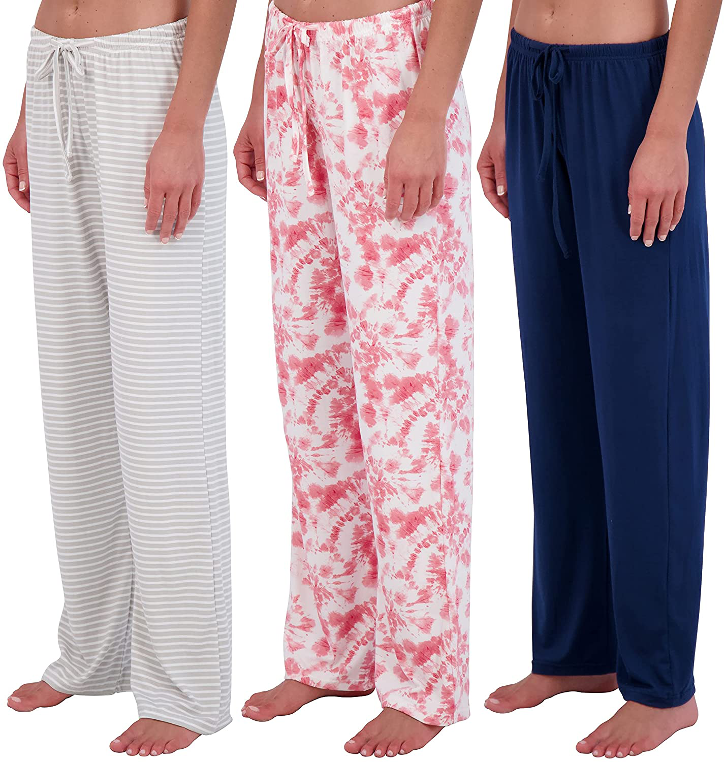 Real Essentials 3 Pack: Women’s Ultra-Soft Fleece Comfy Stretch Pajama Lounge Pants Elegant Sleepwear Apparel & Accessories > Clothing > Sleepwear & Loungewear > Pajamas Real Essentials Soft Knit Set G XX-Large