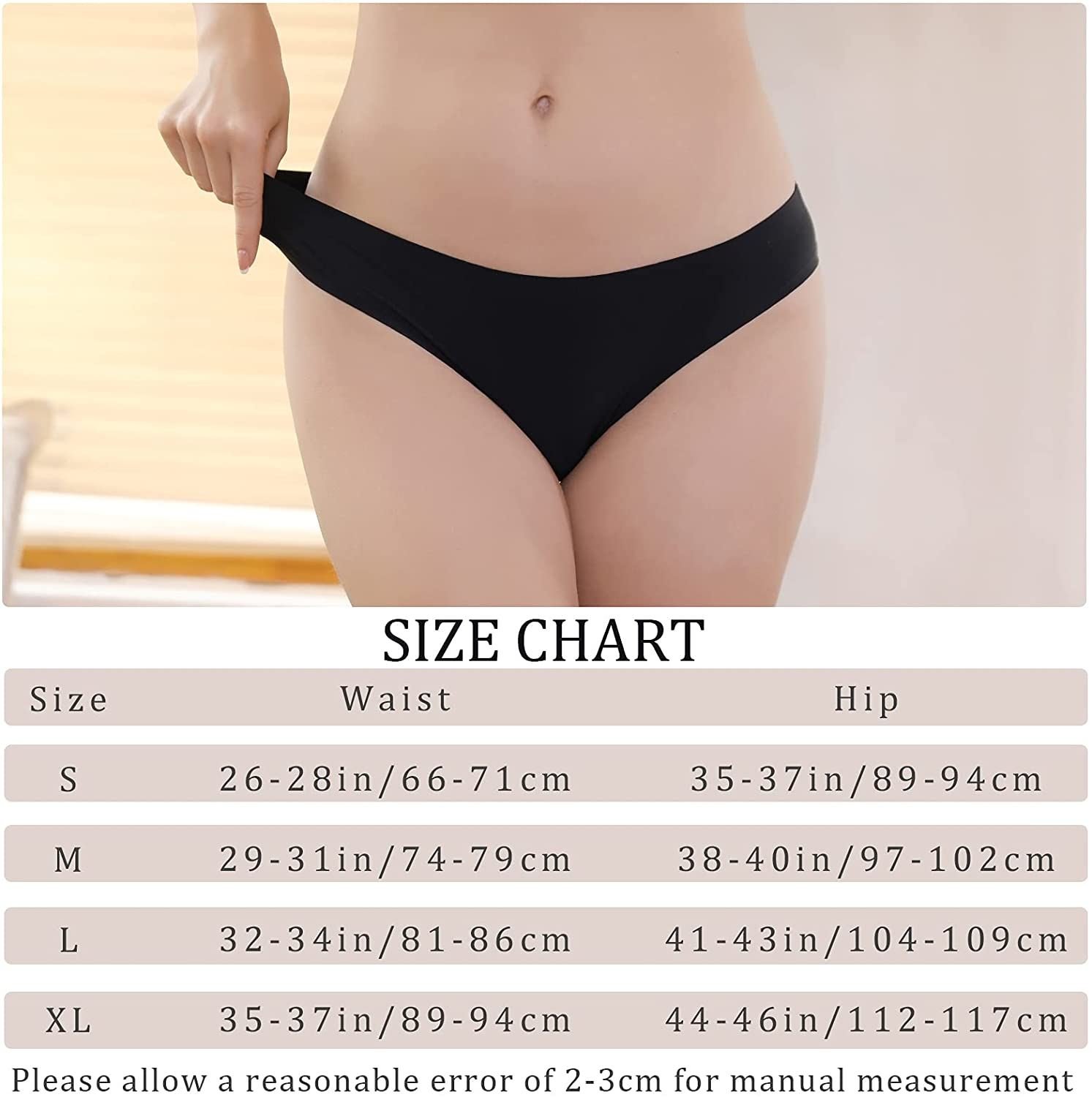 LEVAO Seamless Underwear for Women Soft Breathable Stretch Printed Briefs No Show Cheeky Bikini Panties Pack of 6 Apparel & Accessories > Clothing > Underwear & Socks > Underwear LEVAO