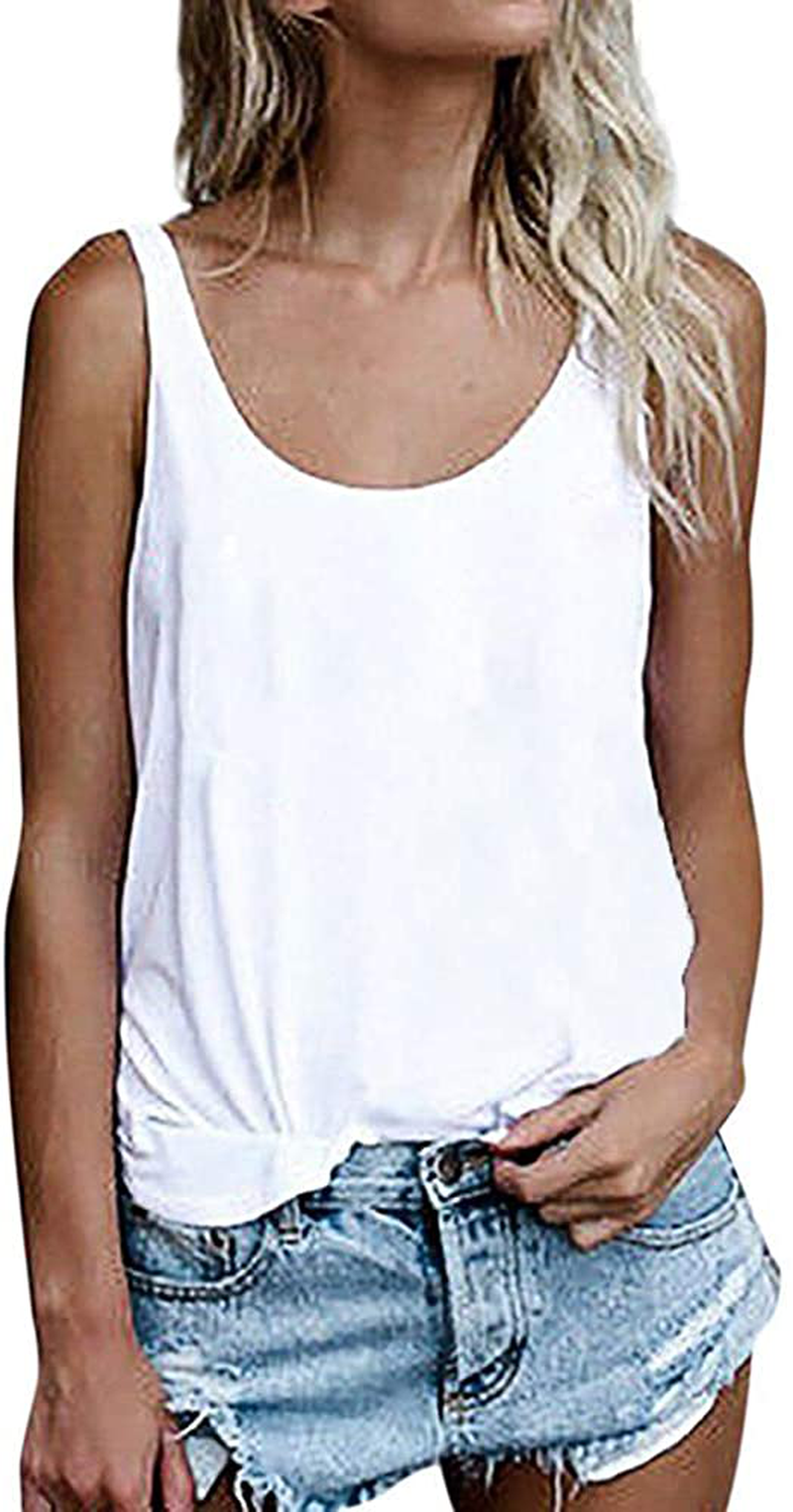 OMSJ Women Shirts Sleeveless Summer Tunic Loose Fit Tank Tops Apparel & Accessories > Clothing > Activewear Kylie Max