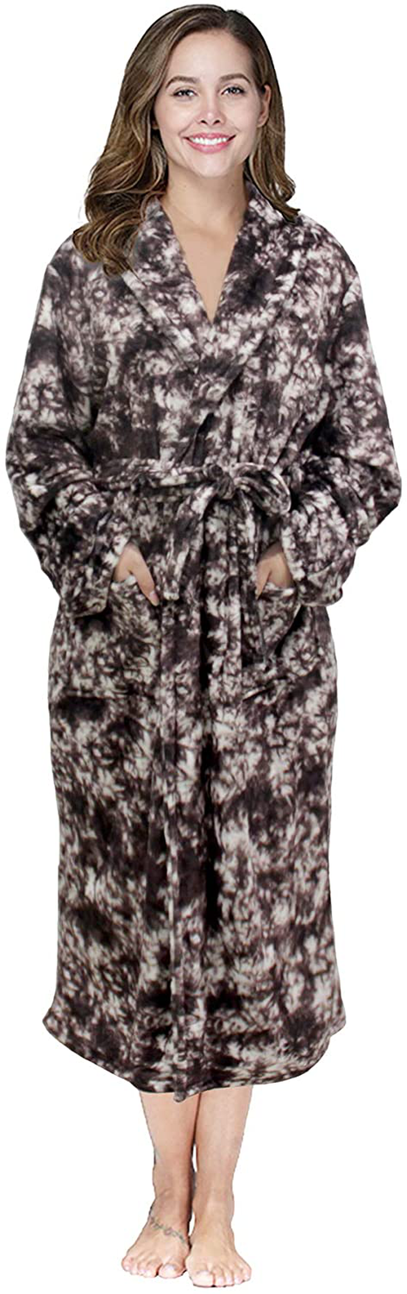 RONGTAI Womens Bathrobe Ladies Fleece Plush Warm Long Robes Apparel & Accessories > Clothing > Sleepwear & Loungewear > Robes Kylie Max