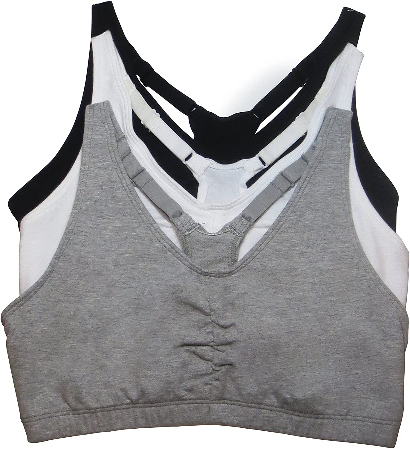 Fruit of the Loom Women'S Adjustable Shirred Front Racerback Sports Bra Apparel & Accessories > Clothing > Underwear & Socks > Bras Kylie Max