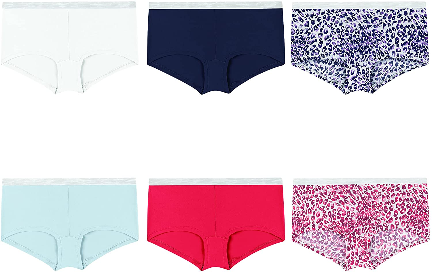 Hanes Women'S Cool Comfort Sporty Microfiber Boyshort Underwear, 6 Pack Apparel & Accessories > Clothing > Underwear & Socks > Underwear Hanes 6 Pack - Assorted Boyshort 5