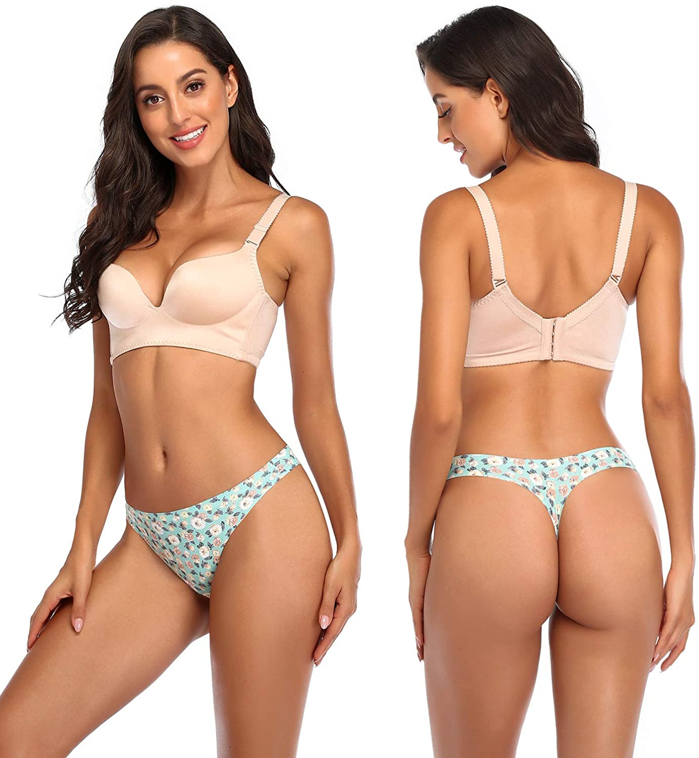 Thong Underwear for Women,No Show Breathable Cotton Womens Thongs Underwear Seamless Thongs for Women Apparel & Accessories > Clothing > Underwear & Socks > Underwear QOVOQ