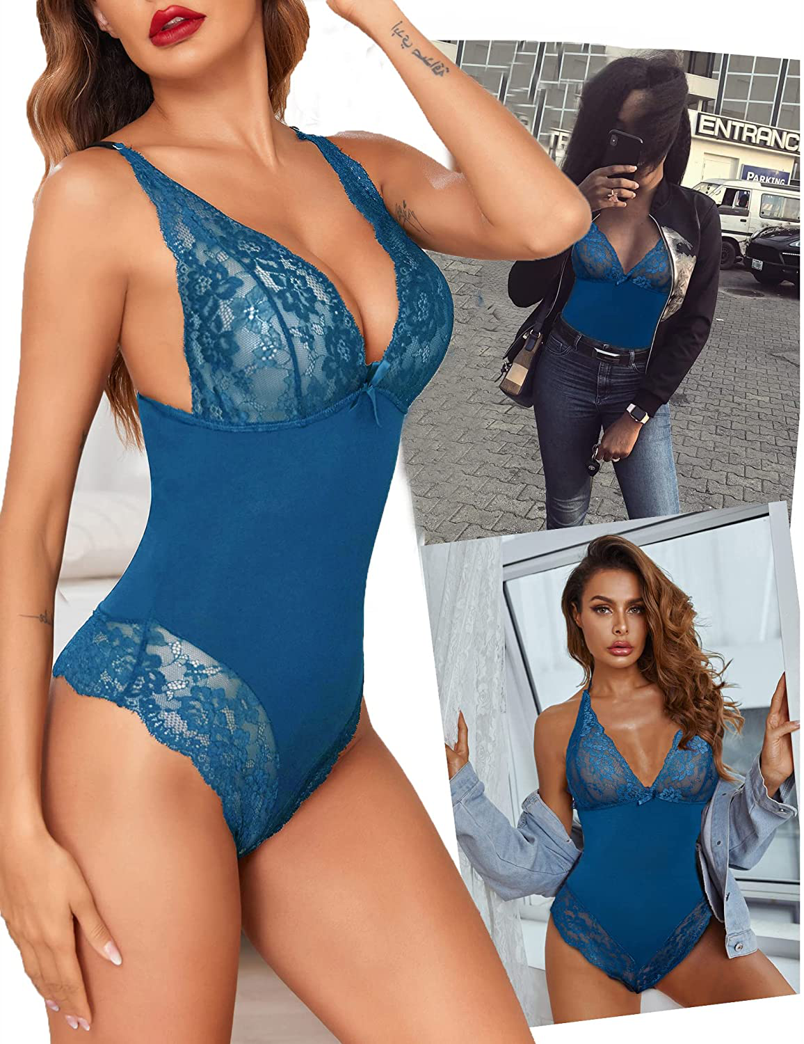 Avidlove Women Lingerie Bodysuit Snap Crotch Teddy One Piece Babydoll Apparel & Accessories > Clothing > Underwear & Socks > Lingerie Avidlove