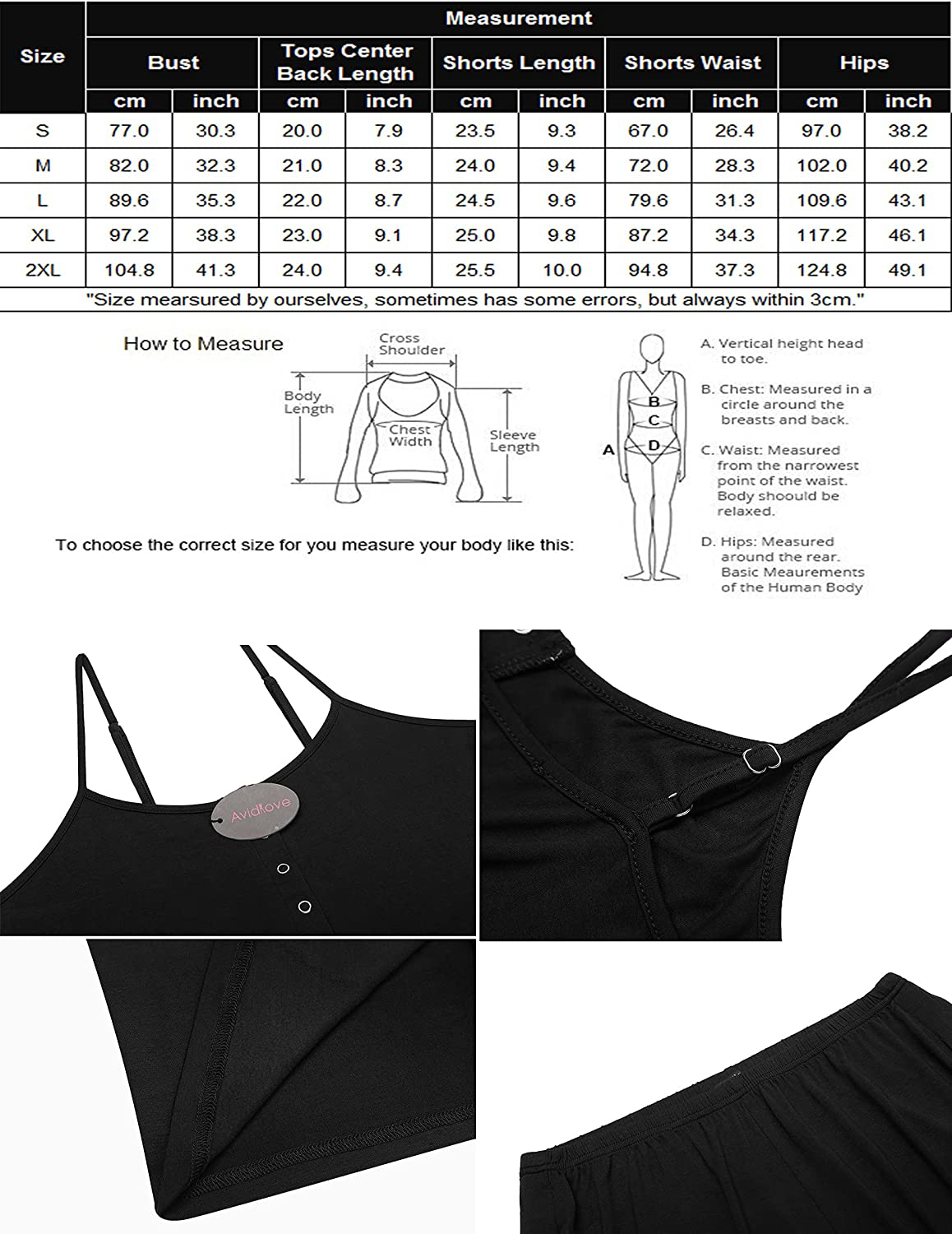 Avidlove Women Cami Pajama Set Short PJ Set Button down Nightwear Sleepwear Apparel & Accessories > Clothing > Sleepwear & Loungewear Kylie Max