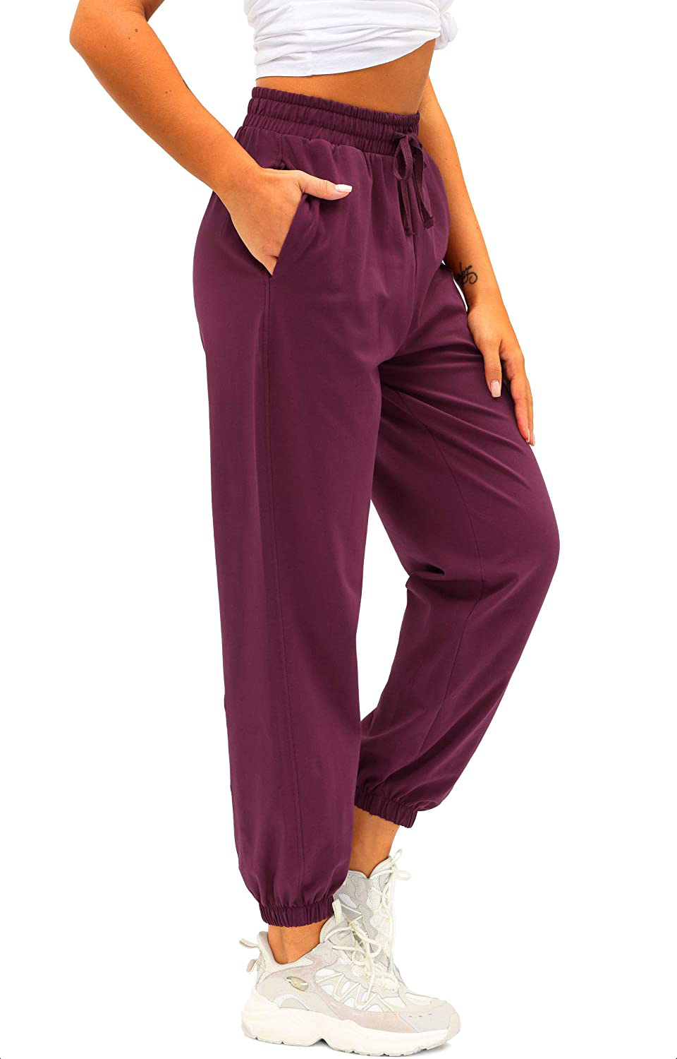 Women'S Cotton Sweatpants High Waisted Pants with Pockets Athletic Fit Joggers for Women Lounge,Jogging Apparel & Accessories > Clothing > Activewear Kylie Max