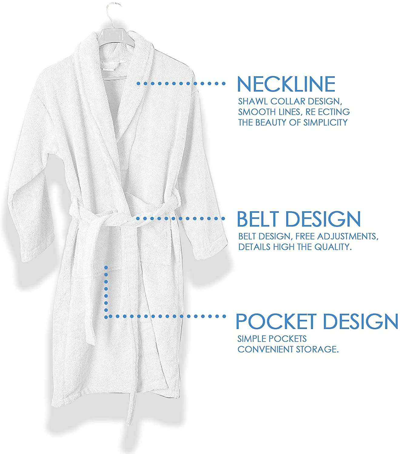 Luxury Cotton Terry Shawl Bathrobe Collar Robe with Slippers Bathrobe for Men & Women 100% Combed Terry Unisex Spa Robe - Premium Quality Bathrobe Apparel & Accessories > Clothing > Sleepwear & Loungewear > Robes Kylie Max