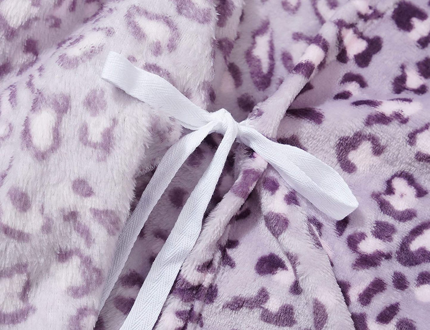 Leopard Cat Robe for Girls Fleece Toddler Kids Teen Hooded Bathrobe Size 4T - 18 Apparel & Accessories > Clothing > Sleepwear & Loungewear > Robes Kylie Max