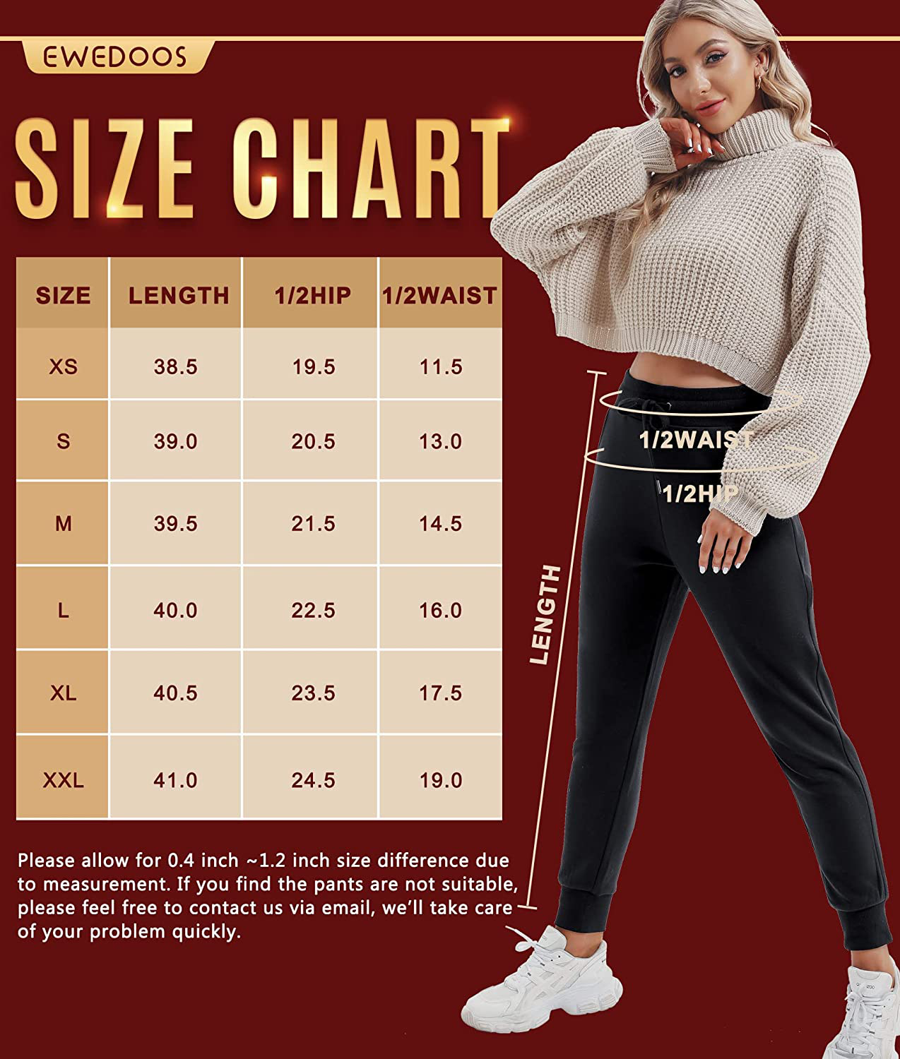 Ewedoos Fleece Sweatpants for Women with Pockets - Fleece Lined Joggers for Women Winter Pants Womens Sweatpants with Pockets Apparel & Accessories > Clothing > Activewear Kylie Max