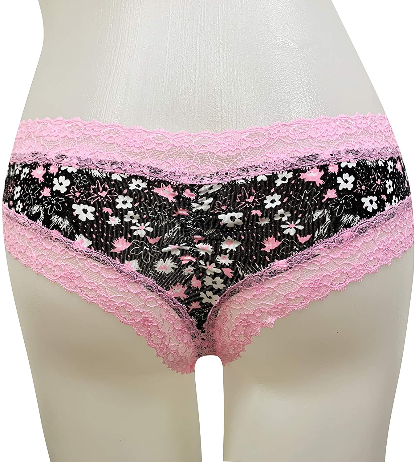VIC LINUO Lace Panties Lace Cheeky Panties for Women, Soft and Stretched, 4-Pack Apparel & Accessories > Clothing > Underwear & Socks > Underwear VIC LINUO