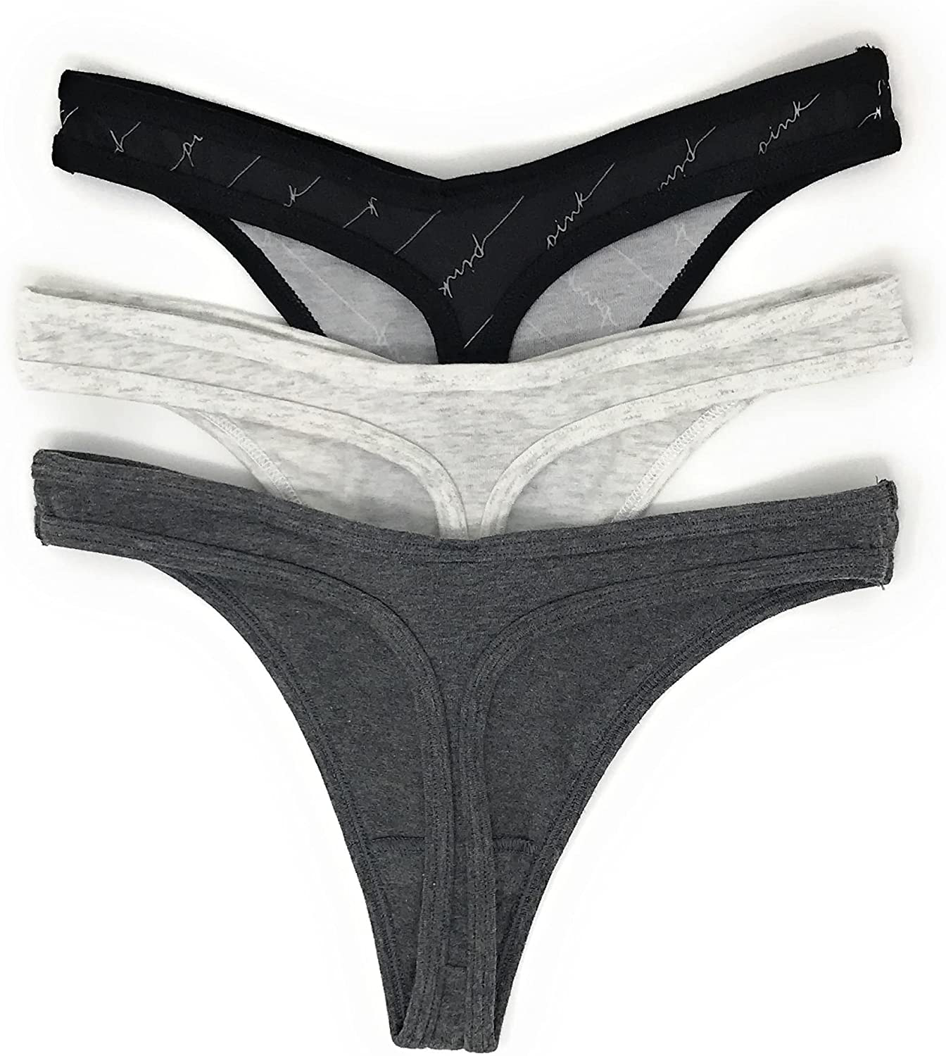 Victoria's Secret PINK Thong Panty Set of 3 Apparel & Accessories > Clothing > Underwear & Socks > Underwear Victoria's Secret