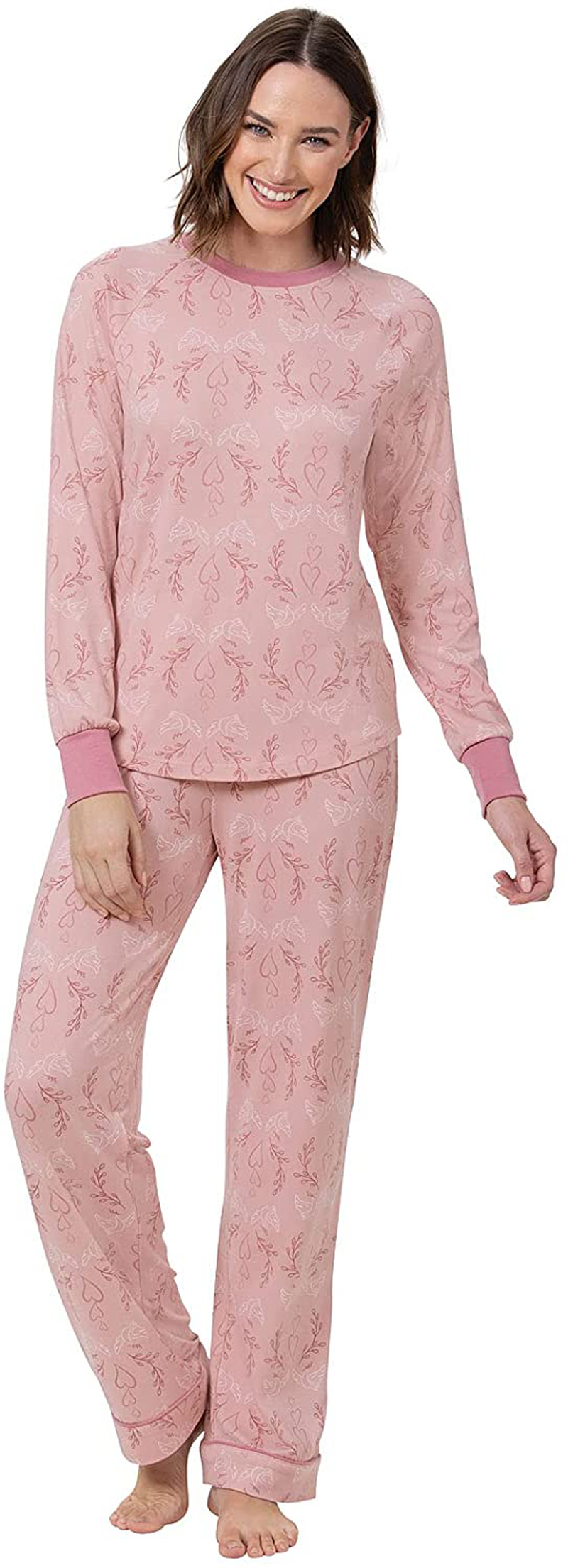 PajamaGram Womens PJs Sets Cozy - Ultra Soft Women Pajamas Apparel & Accessories > Clothing > Sleepwear & Loungewear > Pajamas PajamaGram Pink Small
