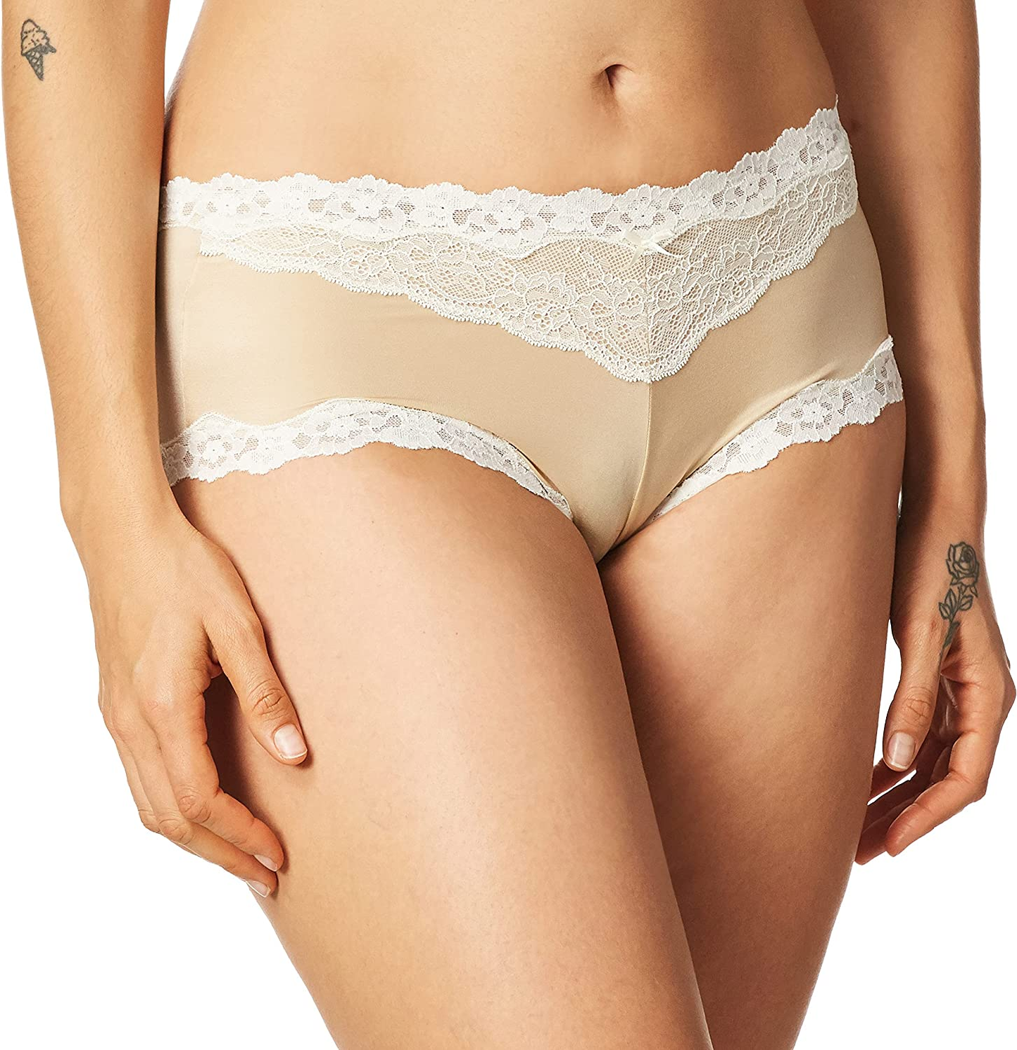 Maidenform Women'S Cheeky Micro Hipster with Lace Apparel & Accessories > Clothing > Underwear & Socks > Underwear Maidenform Latte Lift/Ivory 7