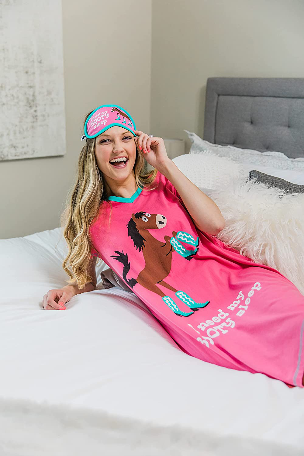 Lazy One V-Neck Nightshirts for Women, Farm Animal Designs Apparel & Accessories > Clothing > Sleepwear & Loungewear > Nightgowns Kylie Max