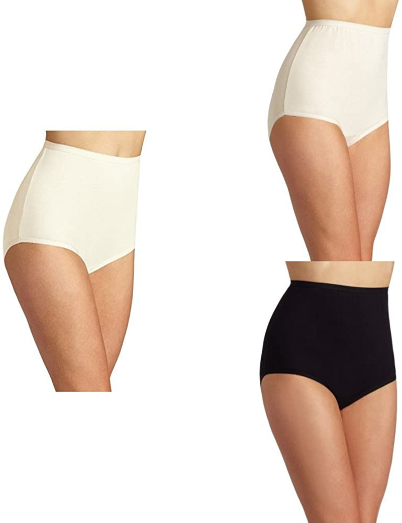 Vanity Fair Women'S Perfectly Yours Traditional Brief Panties Apparel & Accessories > Clothing > Underwear & Socks > Underwear Vanity Fair Cotton - 3 Pack - Candleglow/Fawn/Black Cotton 7