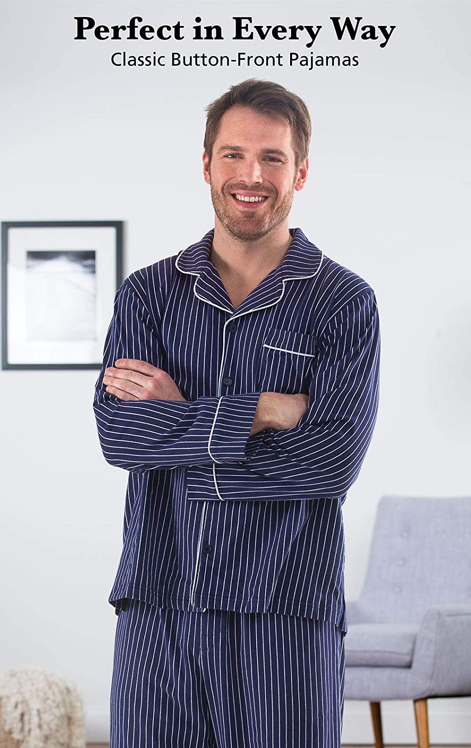 Pajamagram Classic Mens Pajamas Cotton - Men Pajamas Set Apparel & Accessories > Clothing > Sleepwear & Loungewear > Pajamas Kylie Max