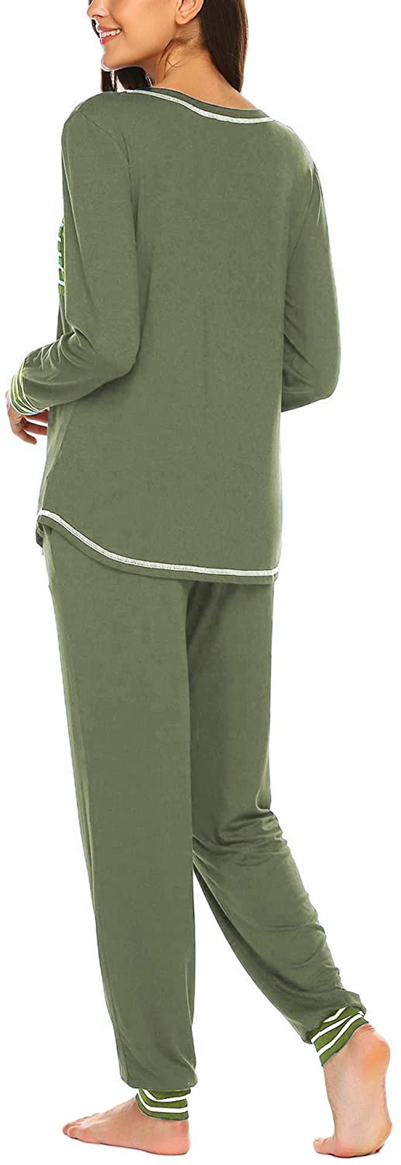 Ekouaer Pajamas Women’S Long Sleeve Sleepwear with Long Pants Soft Loungewear Pj Set S-XXL Apparel & Accessories > Clothing > Sleepwear & Loungewear > Pajamas Kylie Max