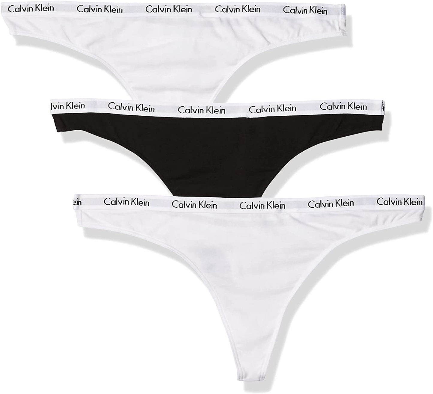 Calvin Klein Women's Carousel Logo Cotton Thong Panty Apparel & Accessories > Clothing > Underwear & Socks > Underwear Calvin Klein Black/White/White 3 X-Small