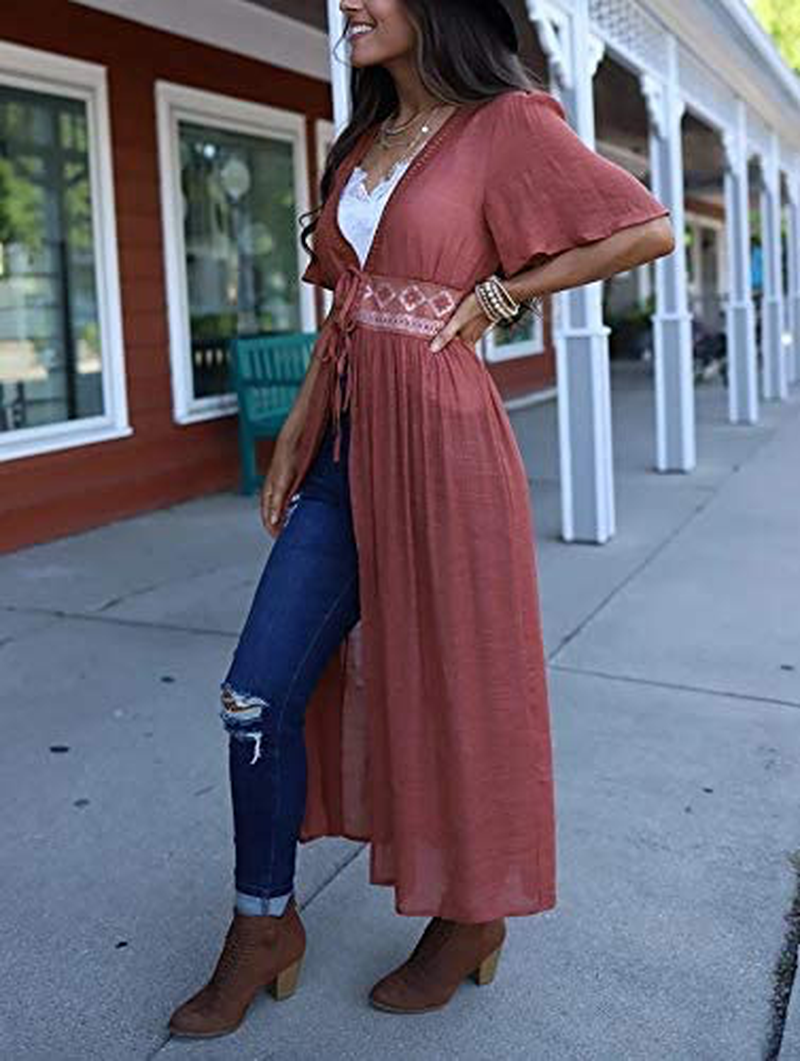 Wander Agio Womens Bikini Cover Ups Beach Coverup Swimsuits Sunscreen Long Top Apparel & Accessories > Clothing > Swimwear Kylie Max