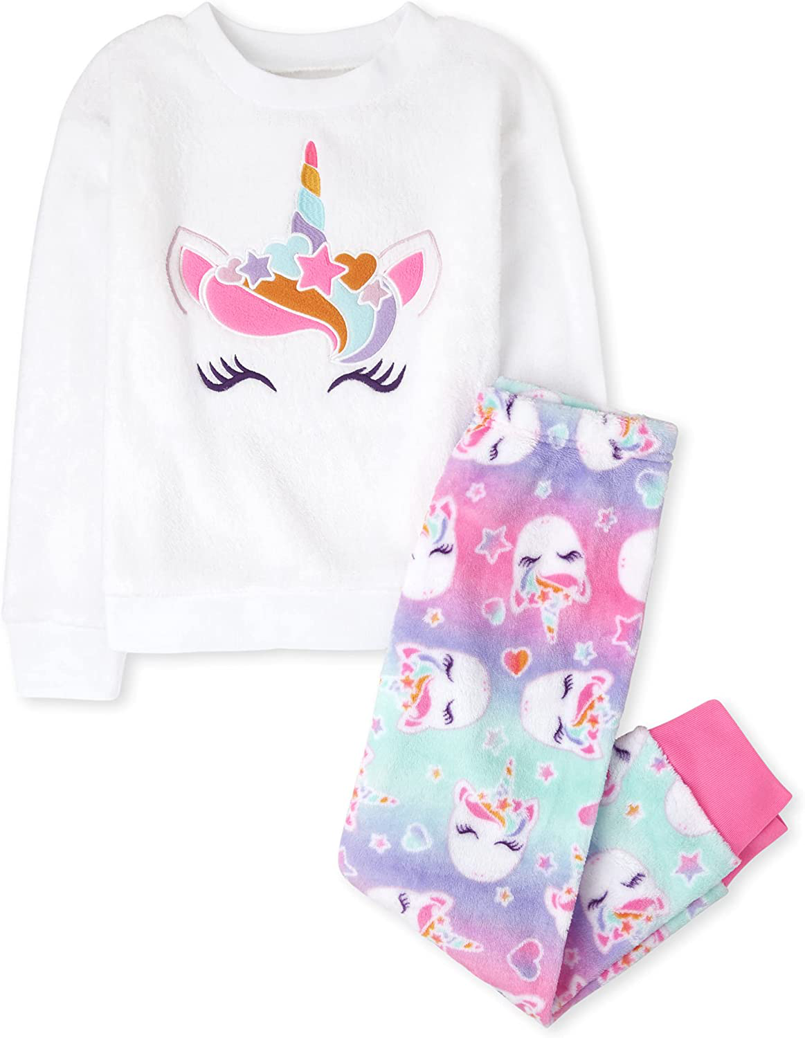 The Children'S Place Girls Long Sleeve Fleece 2 Piece Pajamas Apparel & Accessories > Clothing > Sleepwear & Loungewear > Pajamas Kylie Max
