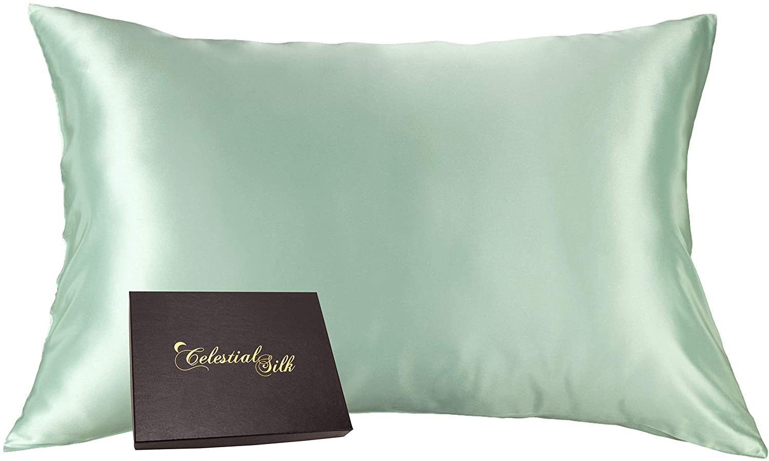 Celestial Silk 100% Pure Mulberry Silk Pillowcase Premium 25 Momme for Hair and Skin, Hypoallergenic Charmeuse Silk Weave on Both Sides - Hidden Zipper Closure (King, Vintage Pink) Arts & Entertainment > Party & Celebration > Gift Giving Celestial Silk Mint Green King