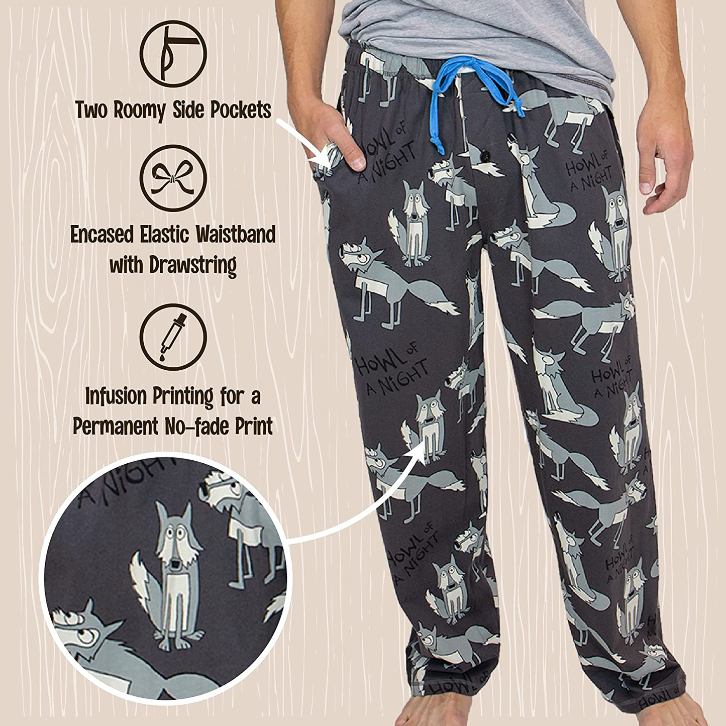 Lazy One Pajama Pants for Men, Men'S Separate Bottoms, Lounge Pants, Funny, Humorous Apparel & Accessories > Clothing > Sleepwear & Loungewear > Pajamas Kylie Max