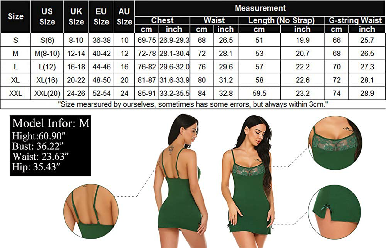 Avidlove Women Lingerie Sexy Sleepwear Lace Chemise Nightgown Babydoll Full Slips S-XXXL Apparel & Accessories > Clothing > Underwear & Socks > Lingerie Kylie Max