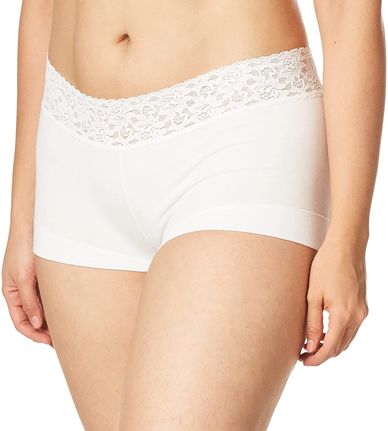 Maidenform Women'S Dream Cotton with Lace Boyshort Apparel & Accessories > Clothing > Underwear & Socks > Underwear Maidenform White 5