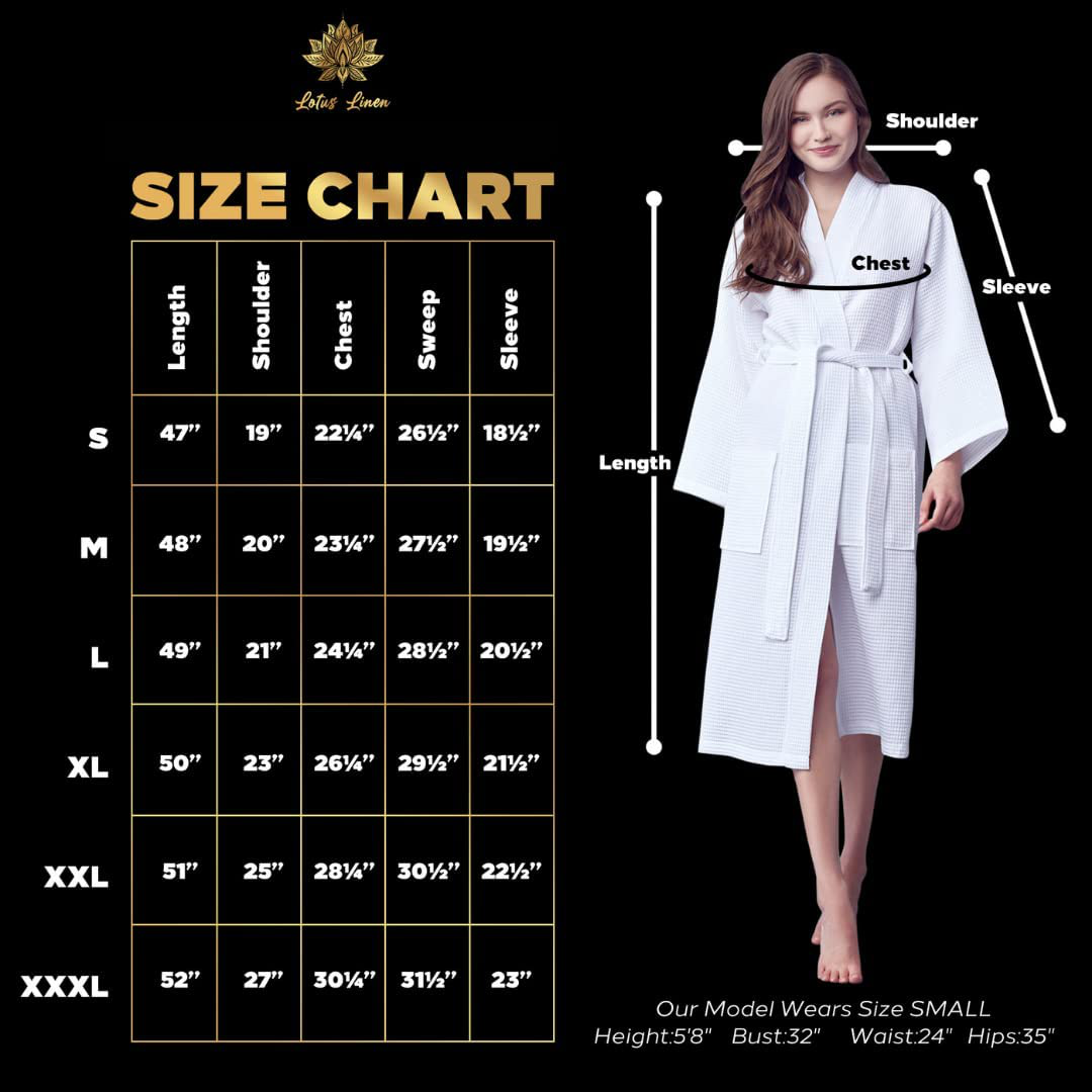 Lotus Linen Waffle Robes for Women - Lightweight, Soft Cotton Kimono Loungewear Apparel & Accessories > Clothing > Sleepwear & Loungewear > Robes Kylie Max