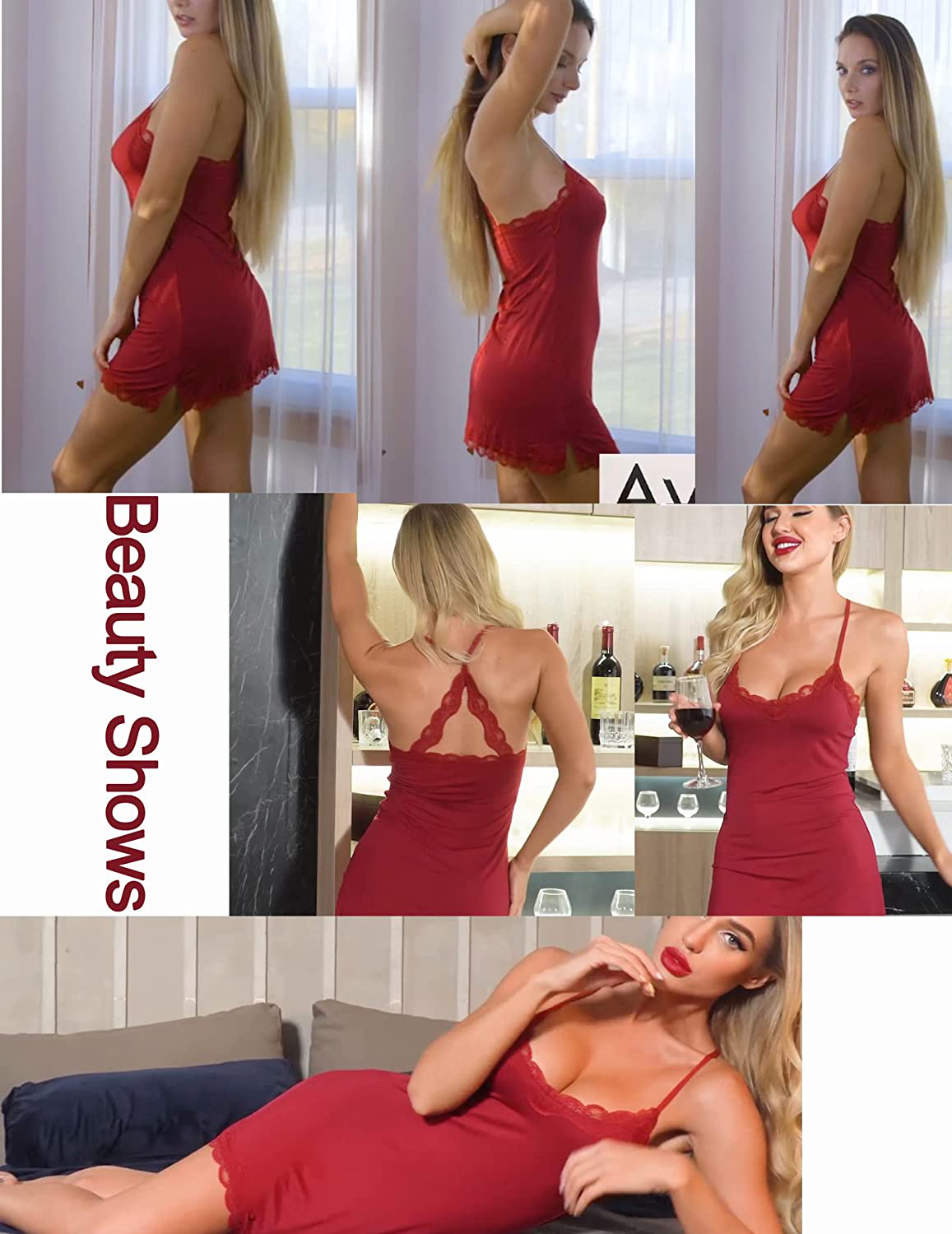 Avidlove Womens Sexy Sleepwear Sexy Chemise Lingerie Cotton Nightgowns for Women Apparel & Accessories > Clothing > Underwear & Socks > Lingerie Kylie Max