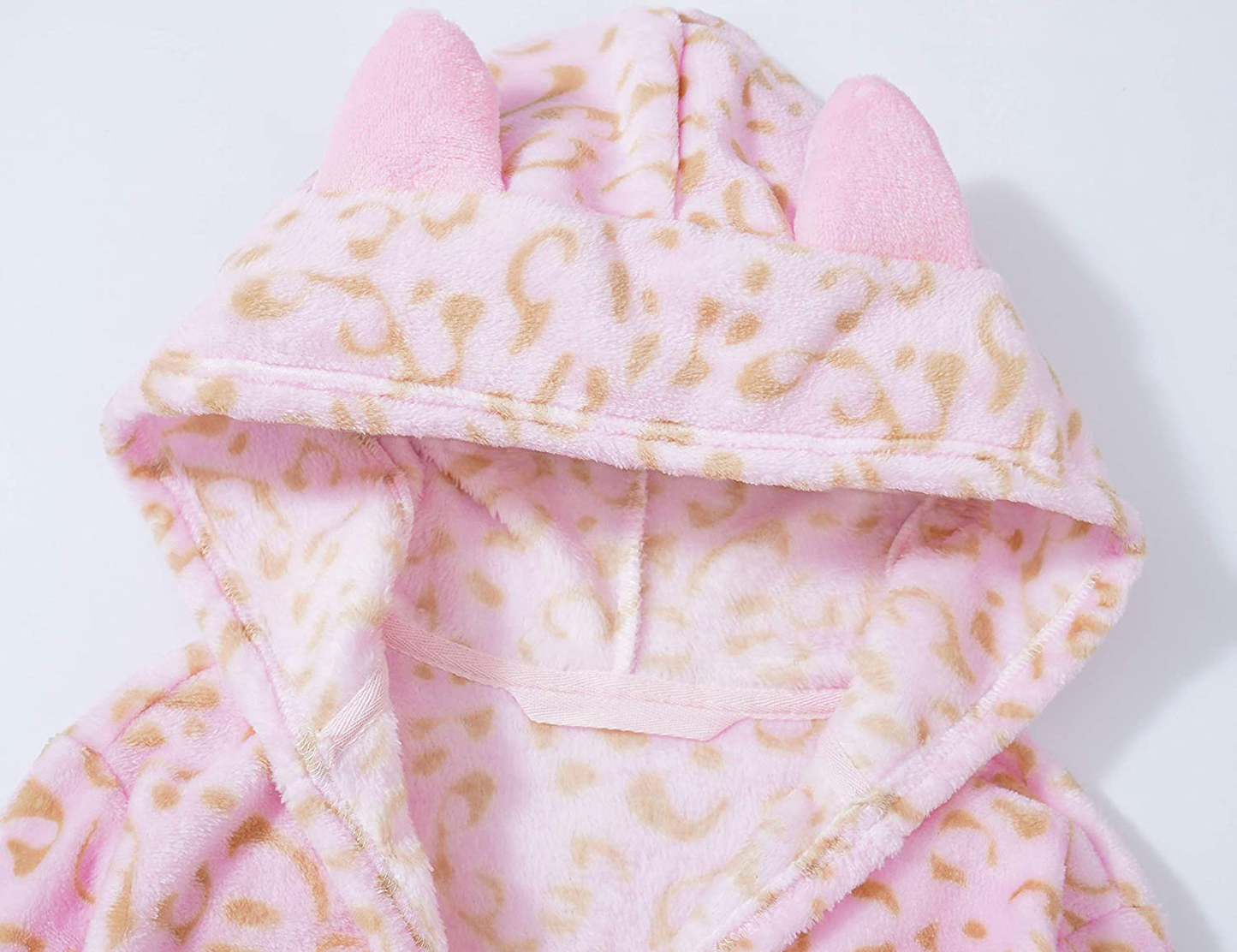 Leopard Cat Robe for Girls Fleece Toddler Kids Teen Hooded Bathrobe Size 4T - 18 Apparel & Accessories > Clothing > Sleepwear & Loungewear > Robes Kylie Max