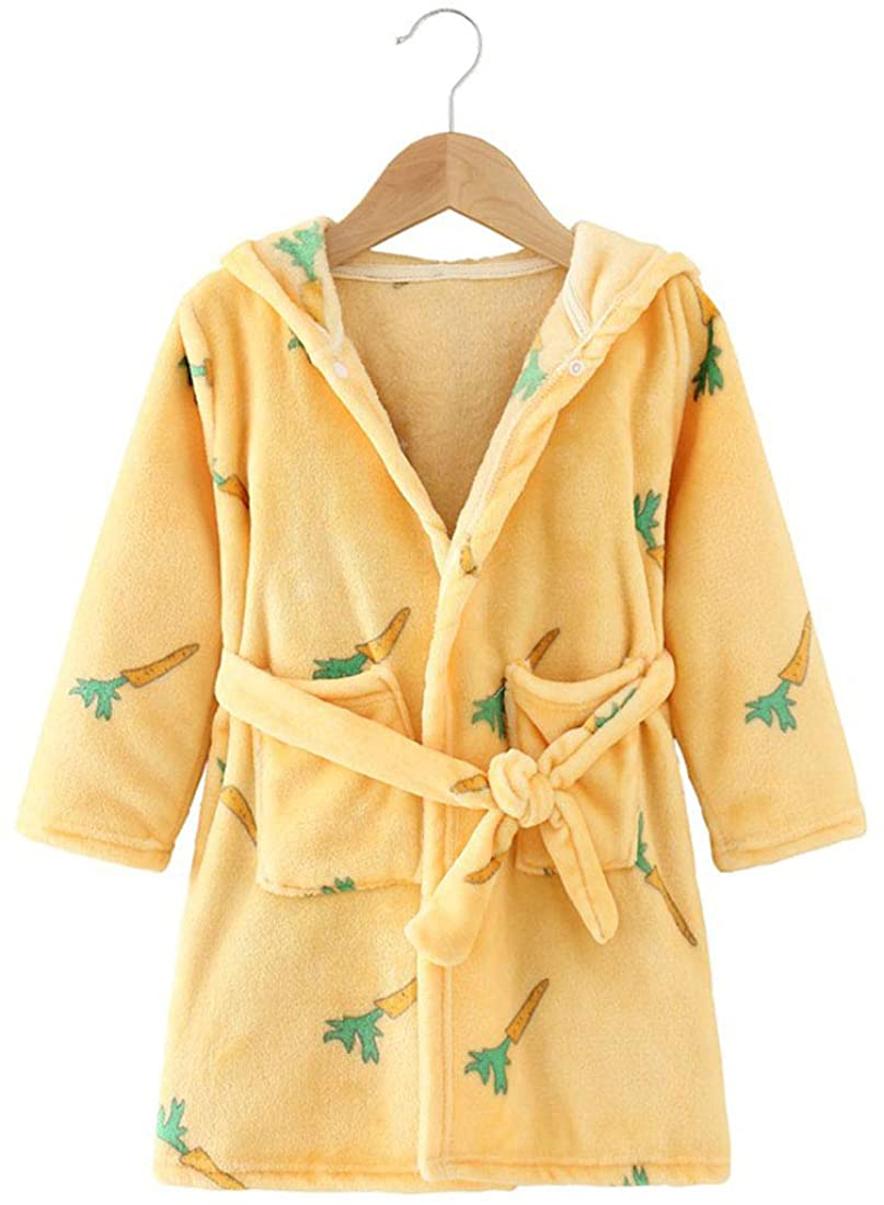 Toddlers Kids Hooded Robe Boys Girls Soft Flannel Bathrobes Pajamas Plush Robe Apparel & Accessories > Clothing > Sleepwear & Loungewear > Robes Kylie Max