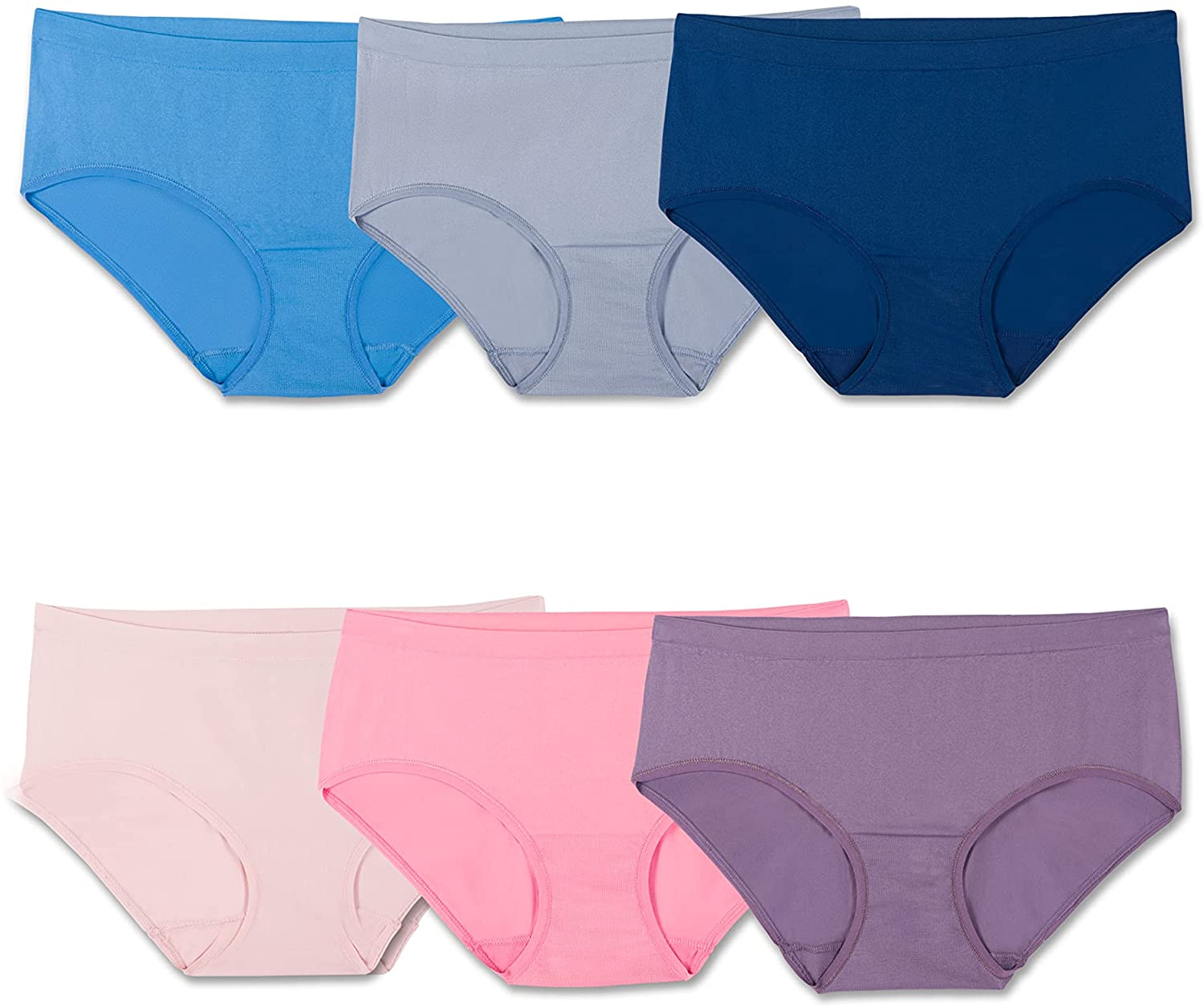 Fruit of the Loom Women'S Seamless Underwear (Regular & plus Size) Apparel & Accessories > Clothing > Underwear & Socks > Underwear Fruit of the Loom Low Rise Brief - 6 Pack - Assorted Colors Regular 7