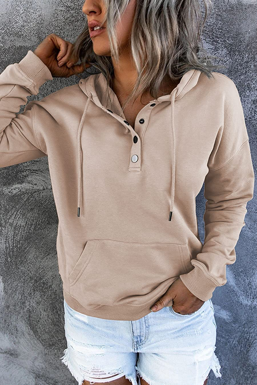 Ezymall Womens Casual Hoodies Pullover Tops Drawstring Long Sleeve Sweatshirts Fall Clothes with Pocket Apparel & Accessories > Clothing > Activewear Kylie Max