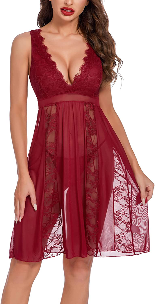Avidlove Babydoll Lingerie for Women Sexy Nightgowns for Bride Lace Chemise Lingerie Nighty Apparel & Accessories > Clothing > Underwear & Socks > Lingerie Kylie Max