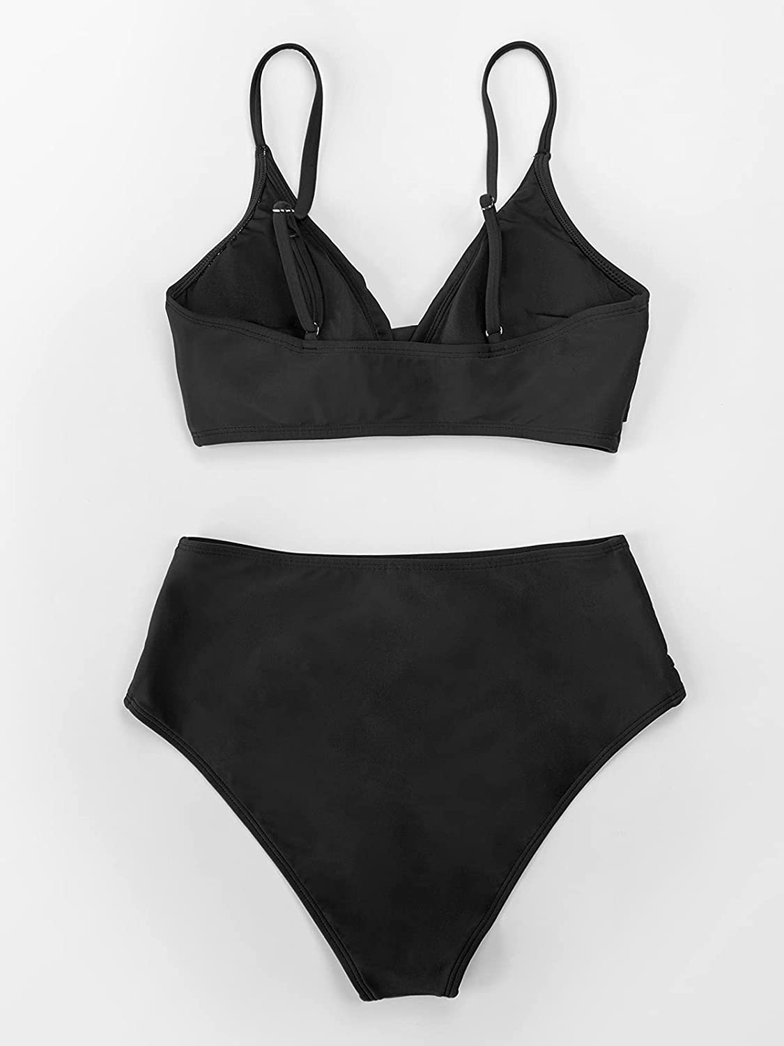 CUPSHE Women'S Red Twist High Waist V Neck Bikini Sets Kylie Max
