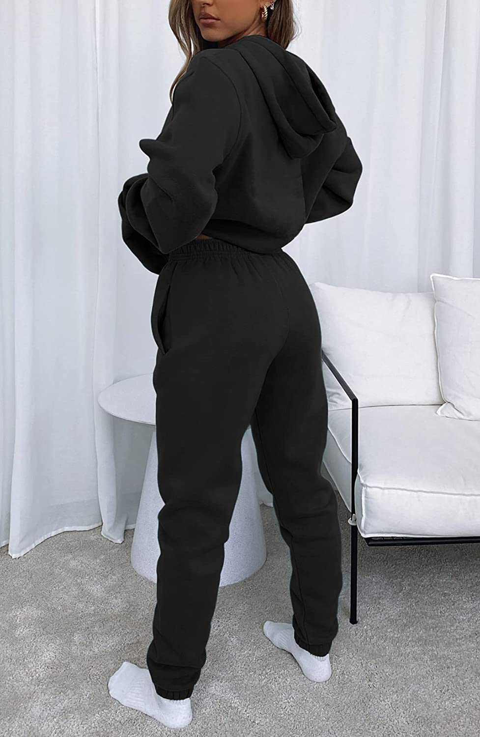 URBEARTH Womens Casual Comfy Sweatpants High Waisted Drawstring Sweat Pants Winter Cinch Bottom Joggers with Pocket Apparel & Accessories > Clothing > Activewear Kylie Max