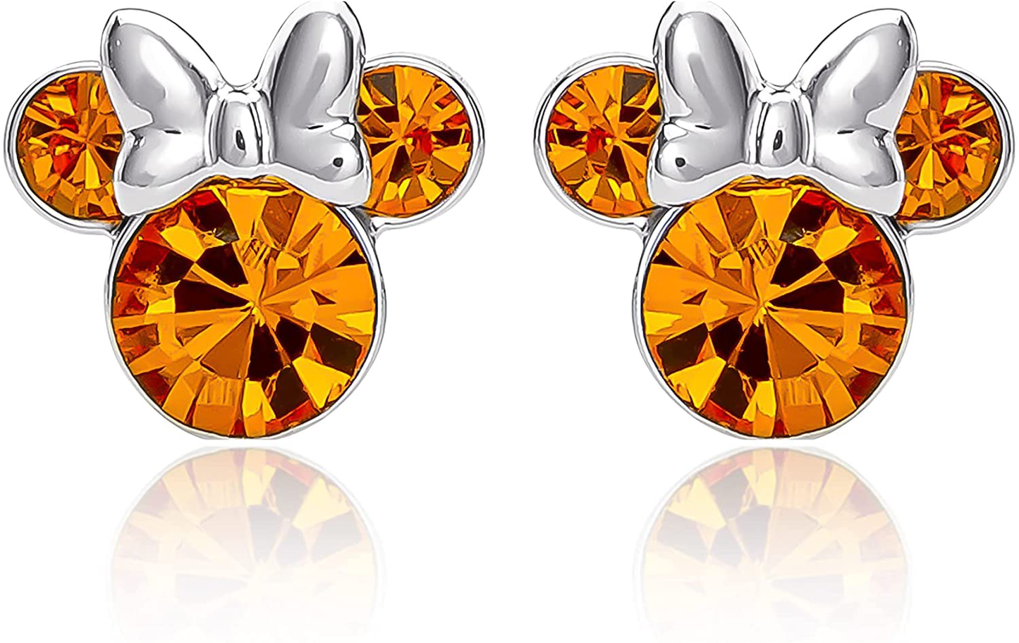 Disney Minnie Mouse Birthstone Jewelry, Silver Plated Crystal Stud Earrings for Women and Girls Arts & Entertainment > Party & Celebration > Gift Giving Disney